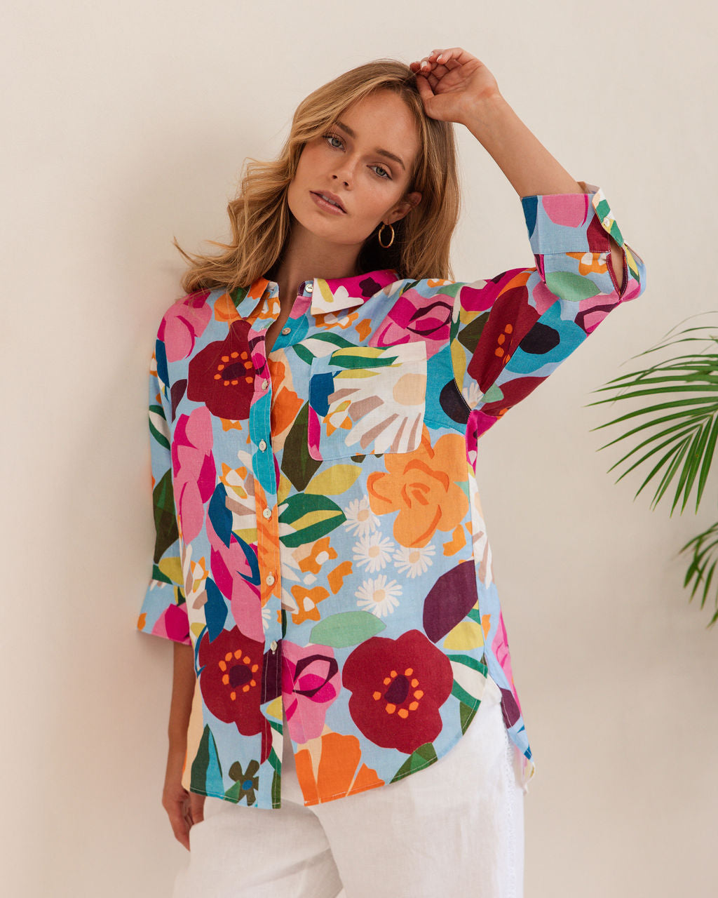 Kaleido 3/4 Sleeve Shirt - Bloom Burst