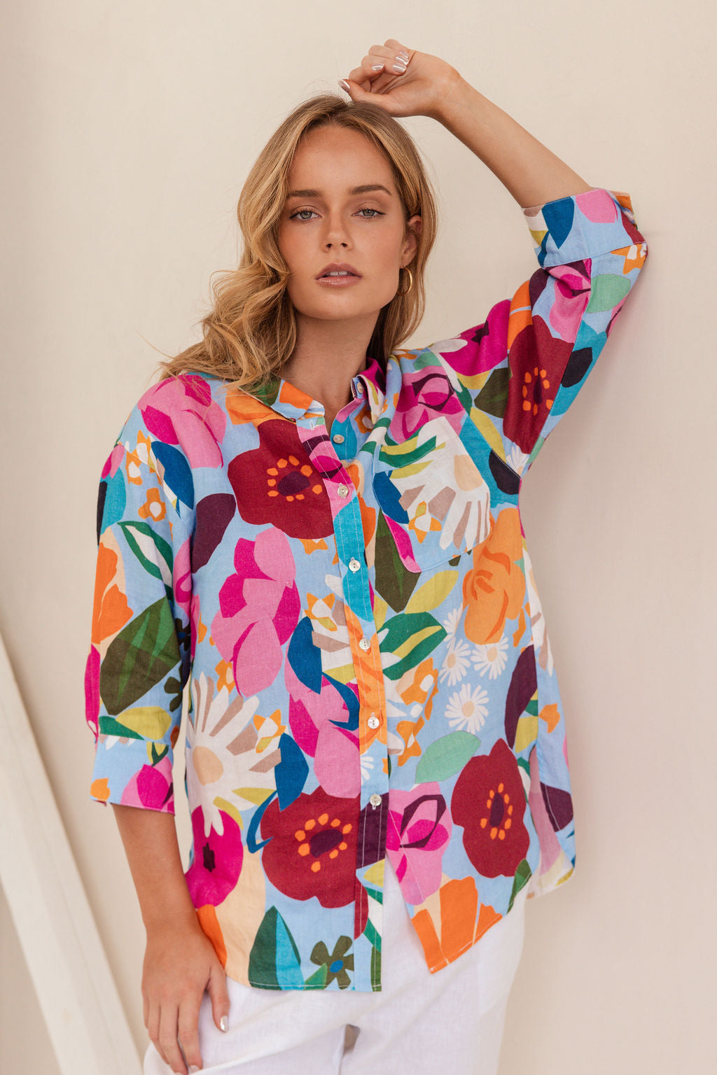 Kaleido 3/4 Sleeve Shirt - Bloom Burst
