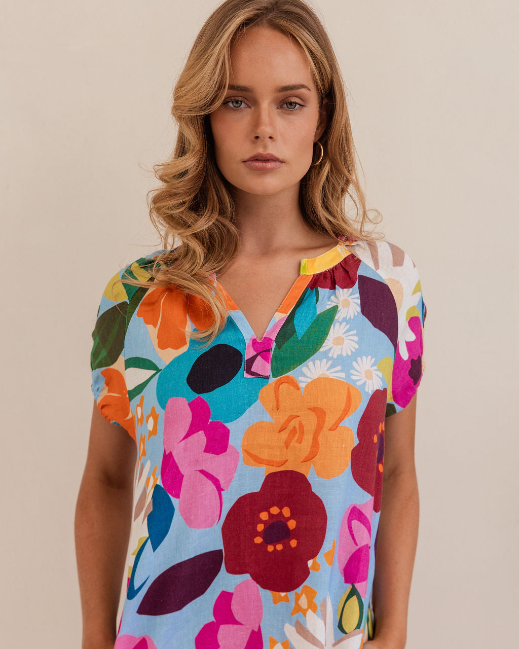 Kaleido Short Sleeve Dress - Bloom Burst