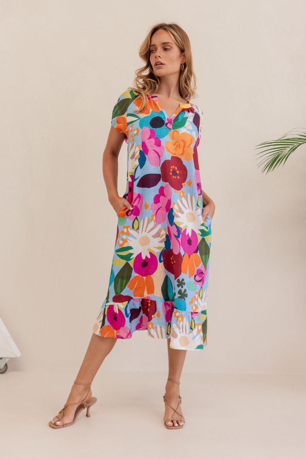 Kaleido Short Sleeve Dress - Bloom Burst