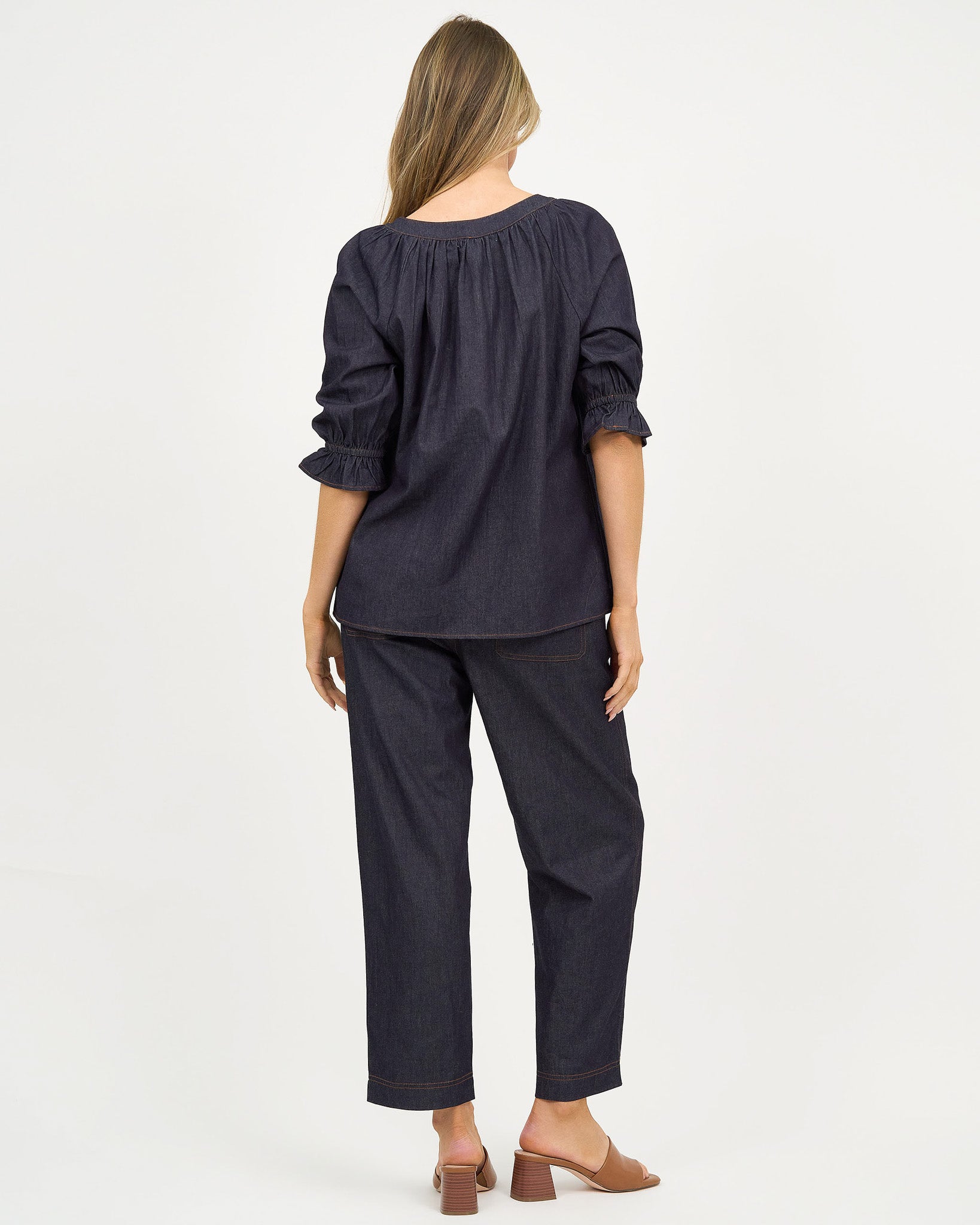 Liberty Rose Denim Button Top