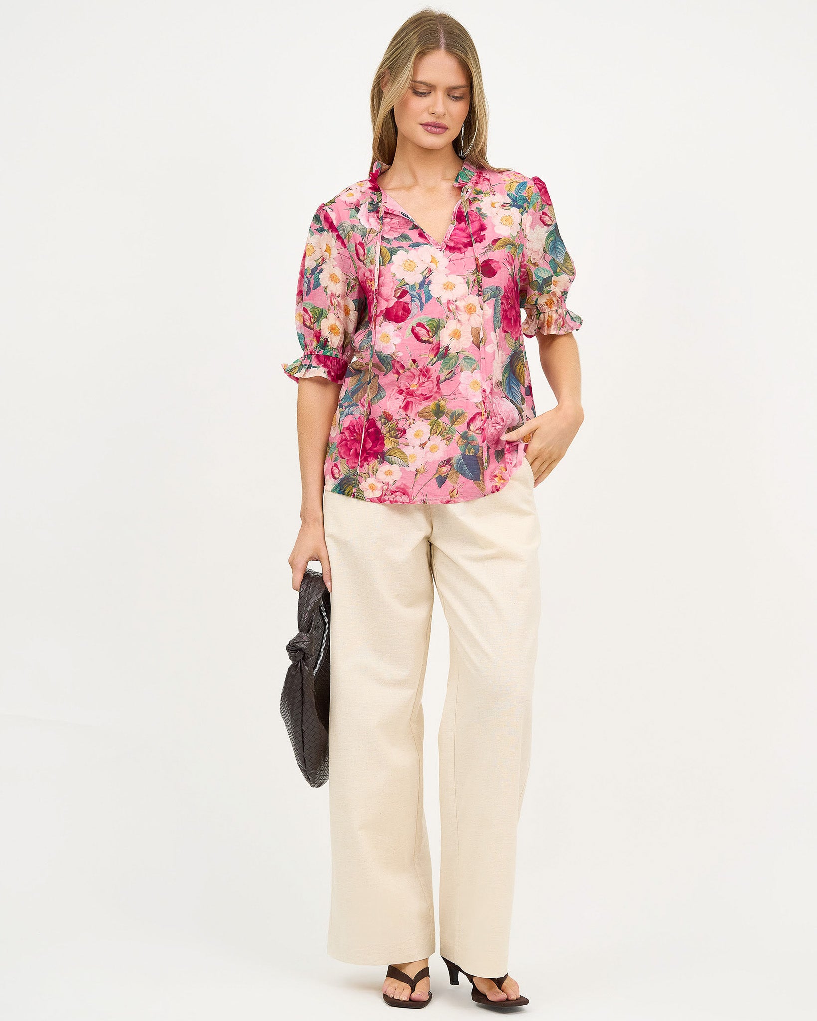 Liberty Rose Summer Garden Ruffle Top