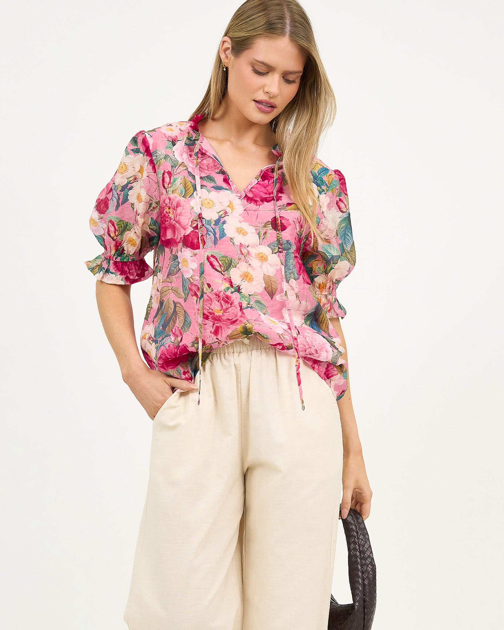 Liberty Rose Summer Garden Ruffle Top