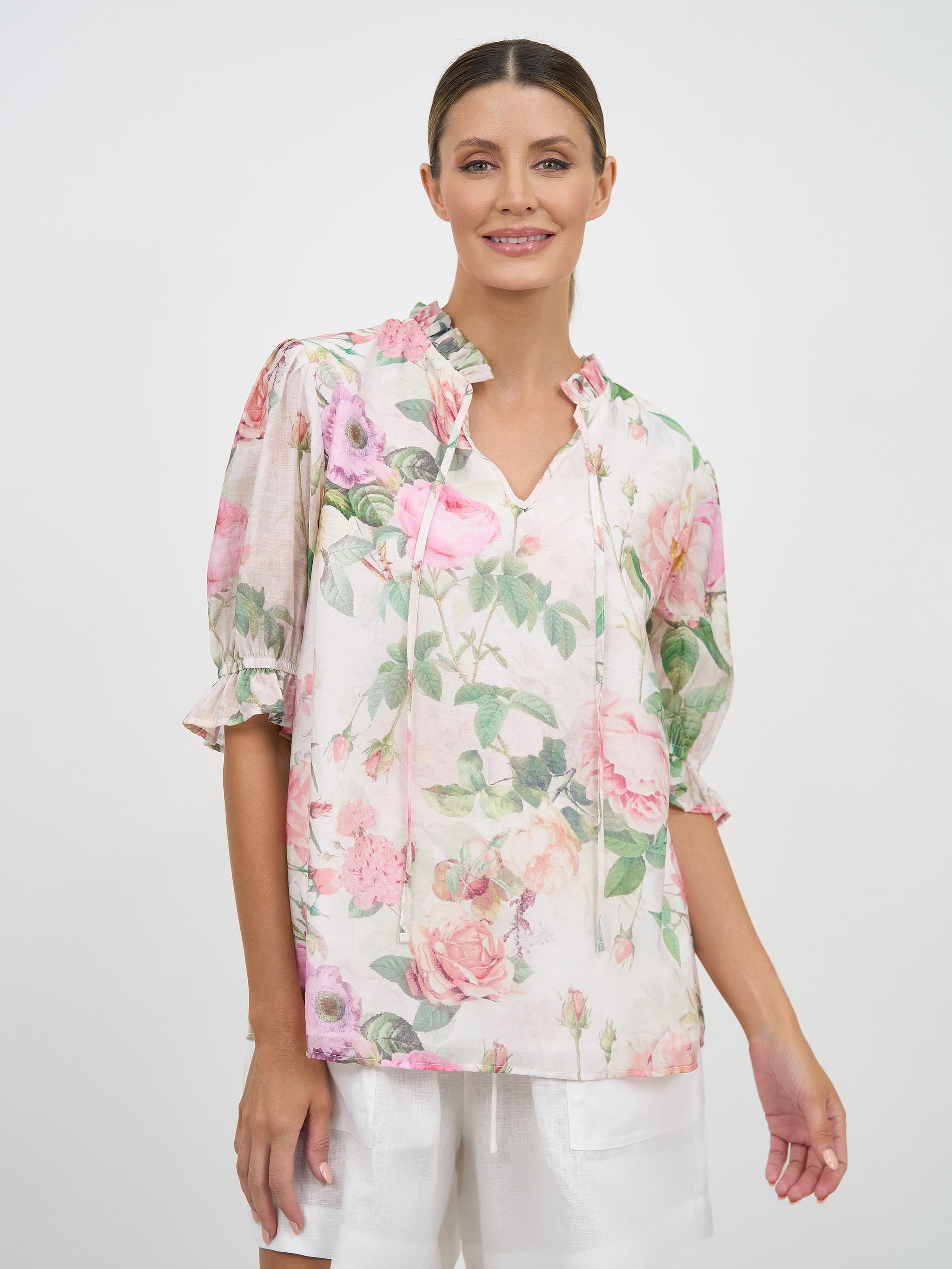 Liberty Rose Garden Bloom Print Blouse