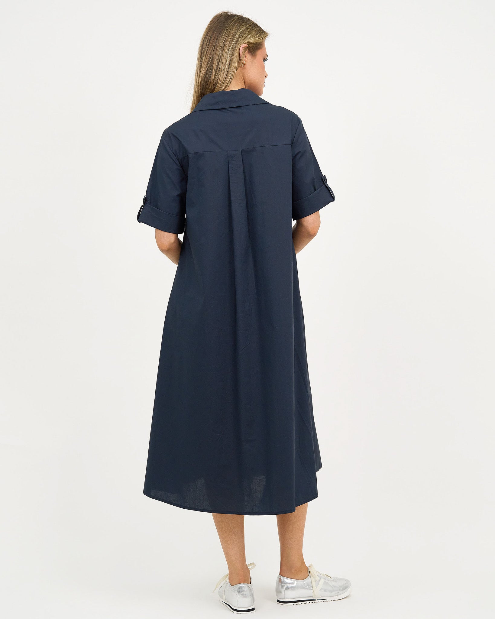 Liberty Rose Cotton Pocket Shirt Dress – Ink