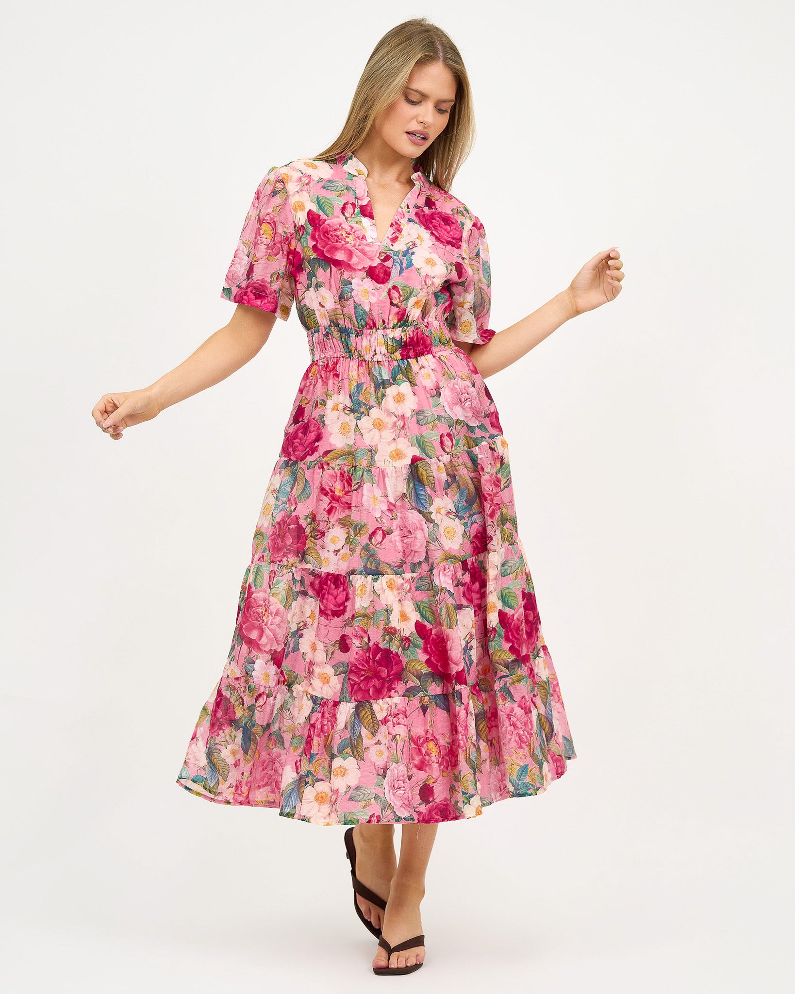 Liberty Rose Summer Garden Midi Dress