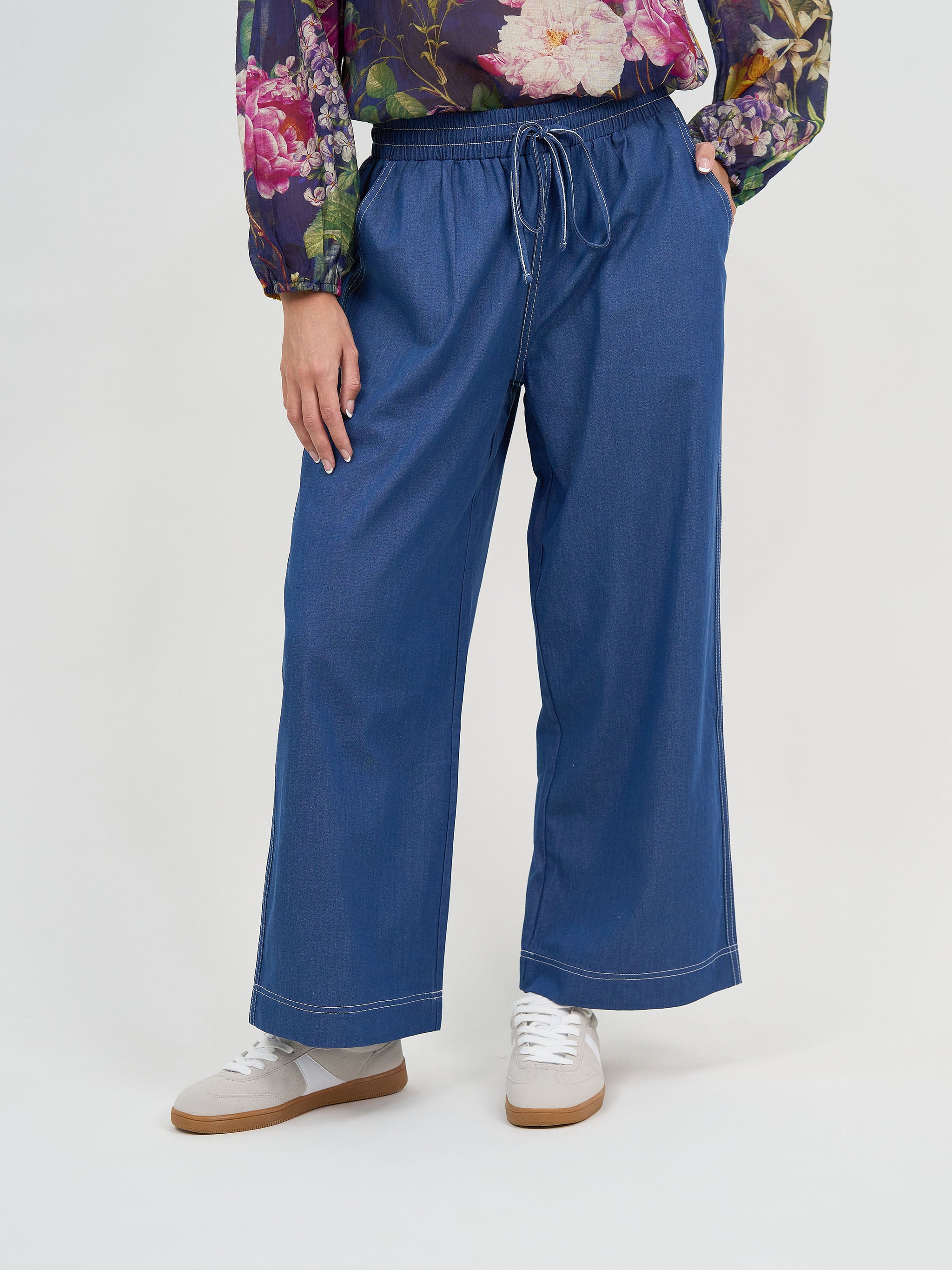 Liberty Rose Chambray Wide Leg Pant