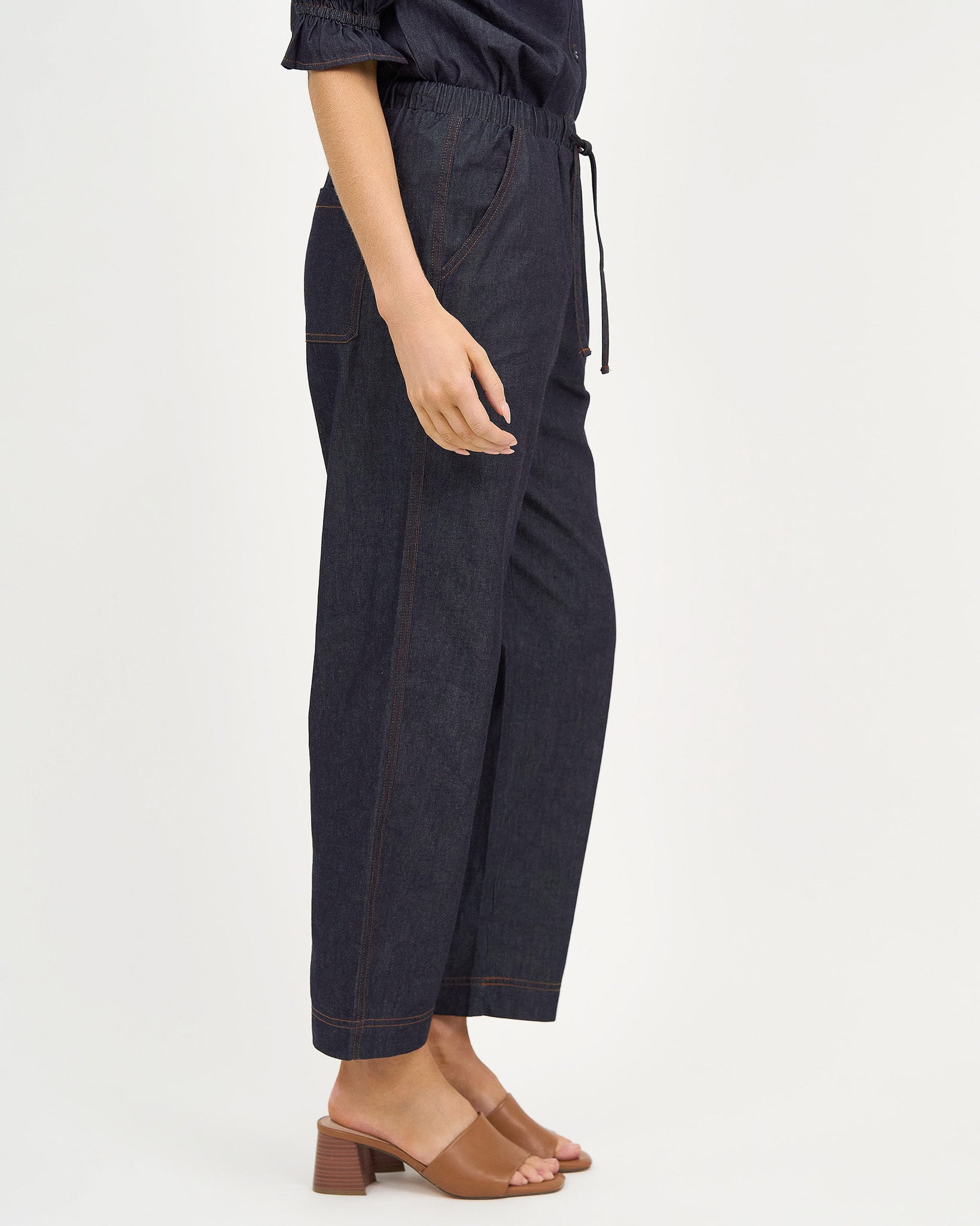 Liberty Rose Classic Tapered Denim Pant - Dark Denim