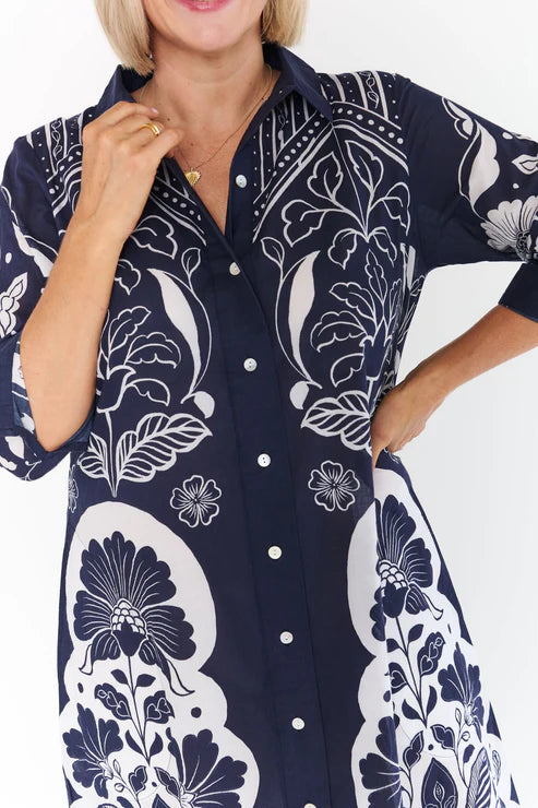 Alexander Santorini Lotus Dress - Blue