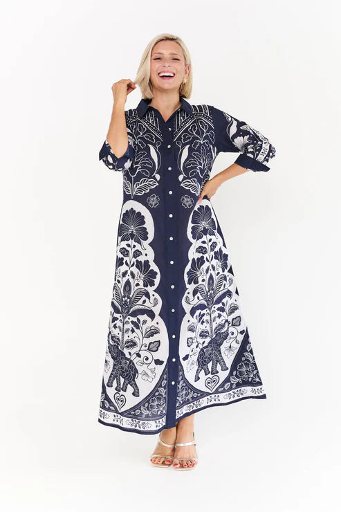Alexander Santorini Lotus Dress - Blue