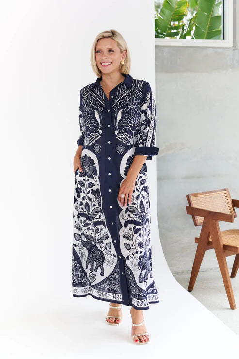 Alexander Santorini Lotus Dress - Blue