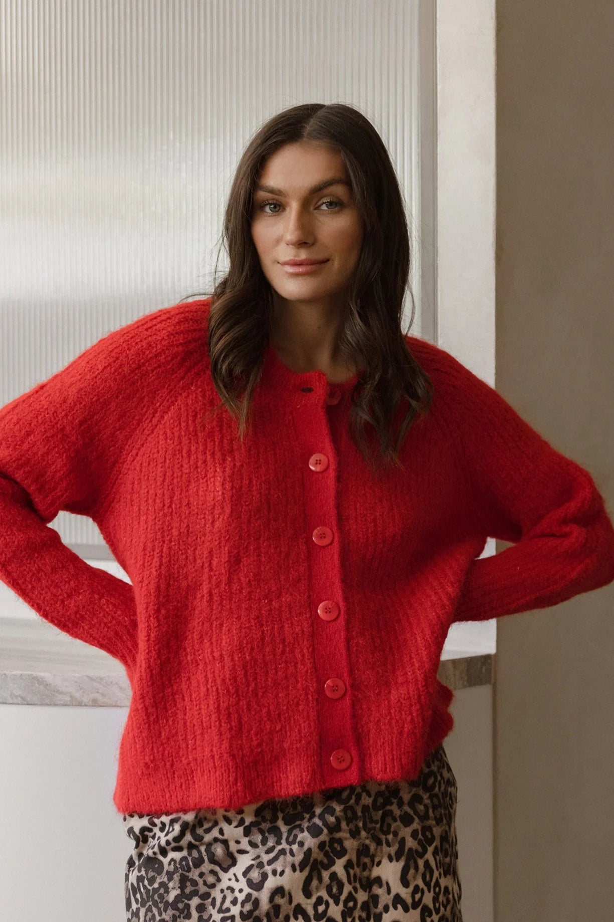 Sass Romee Cardi - Poppy Red