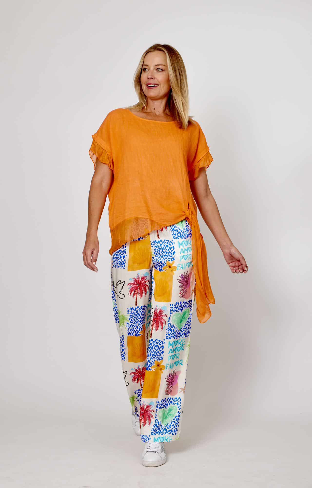 La Strada Patchwork Print Pant