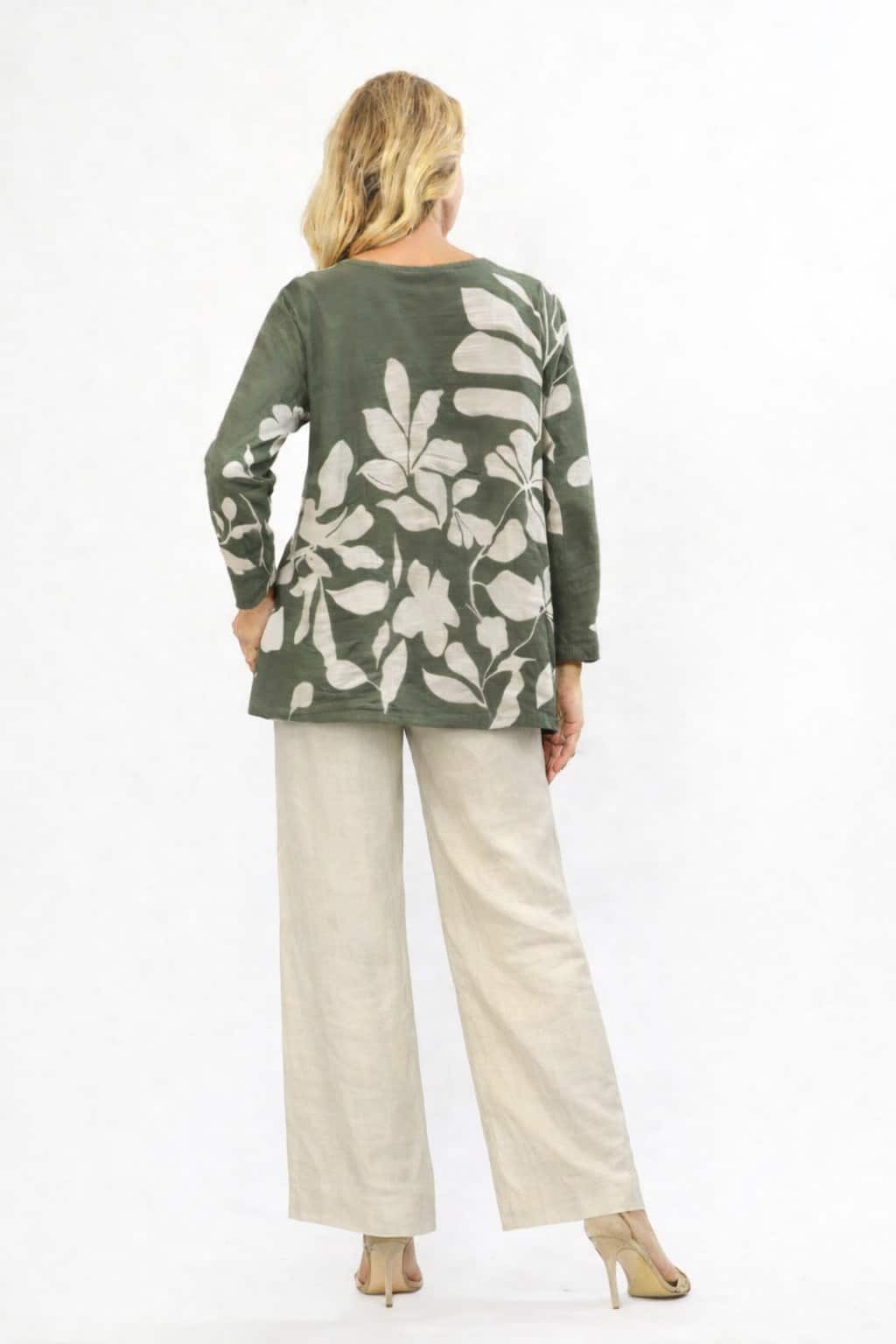 La Strada Kaftan Top - Khaki/Beige