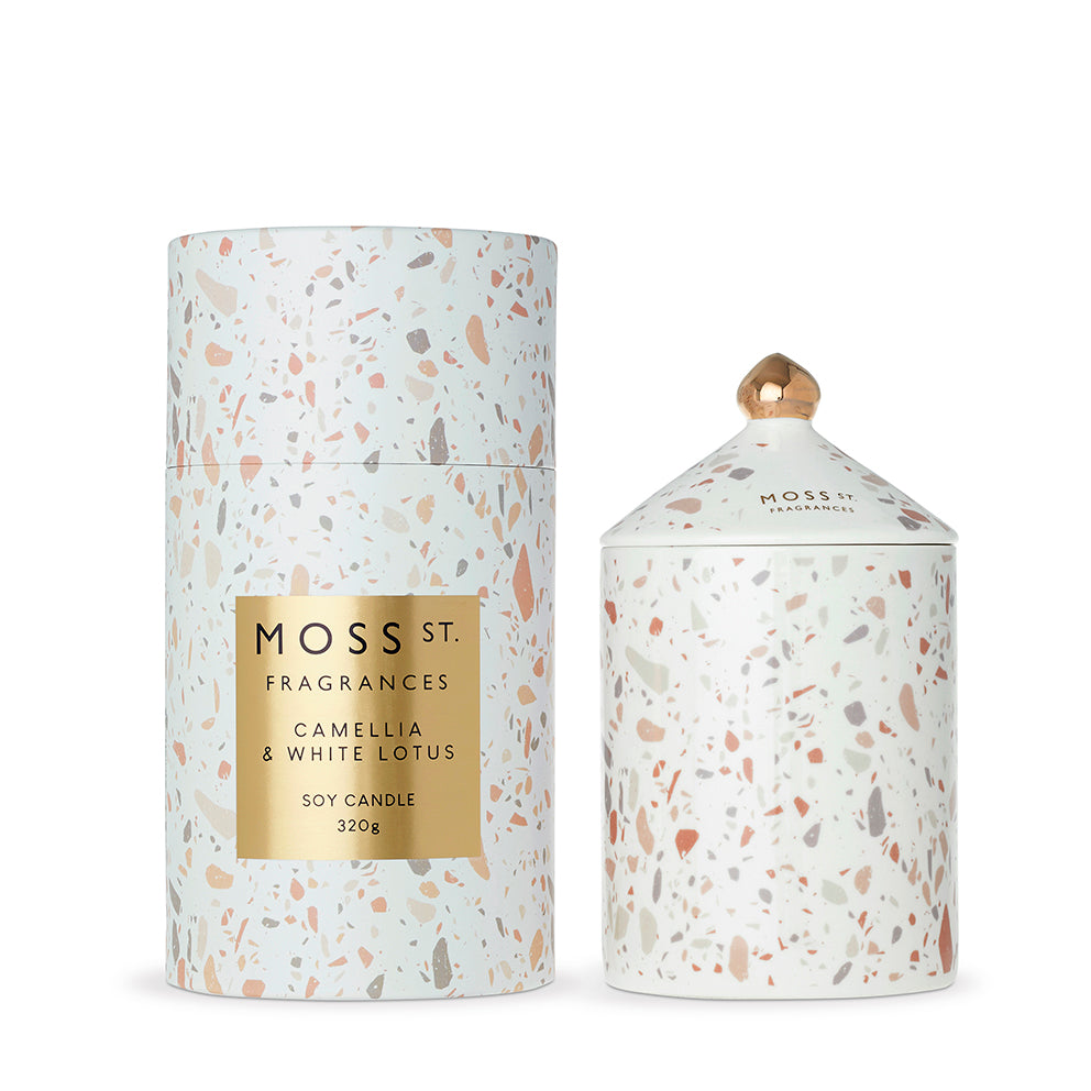 Moss St Camellia & White Lotus Ceramic Candle 320g