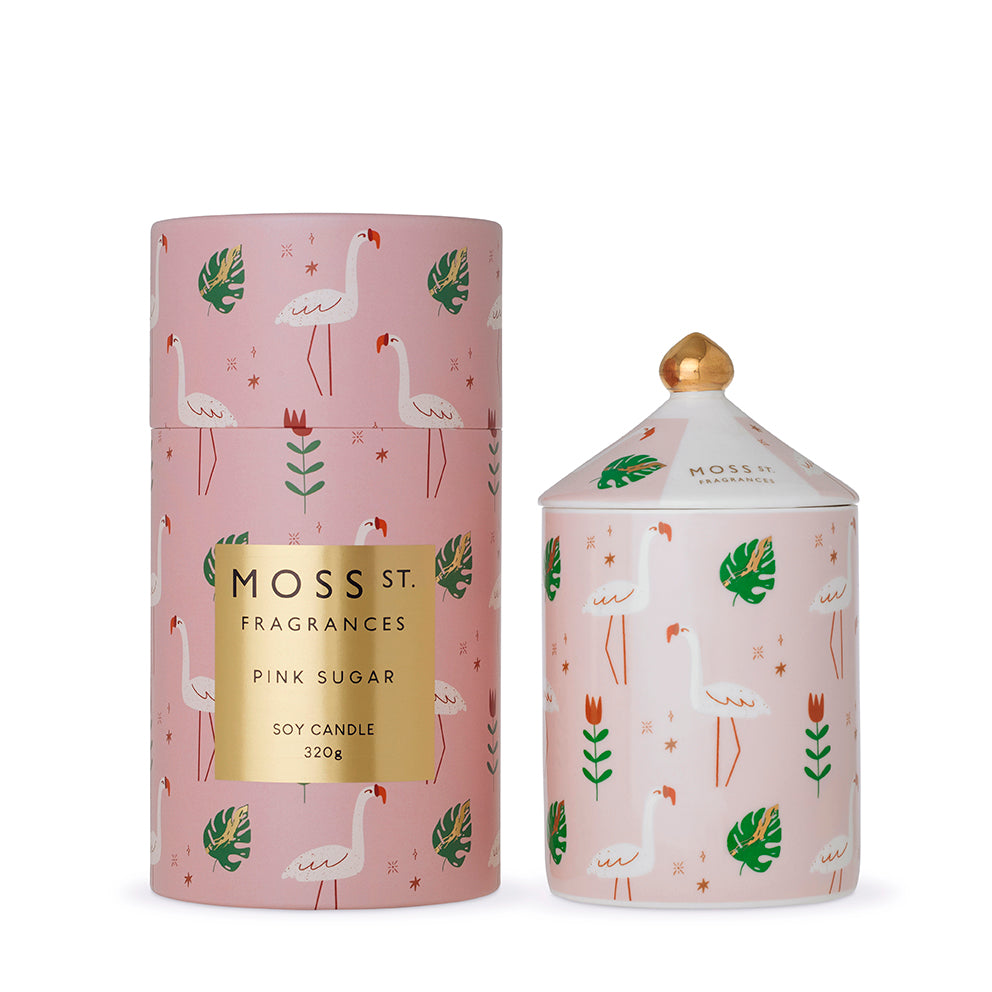 Moss St Pink Sugar Ceramic Candle 320g