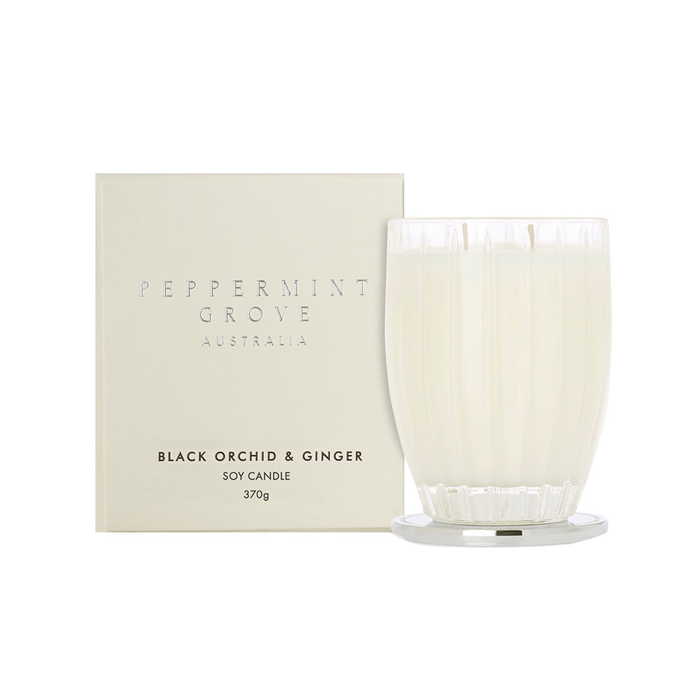 Peppermint Grove Black Orchid & Ginger Soy Candle 370g