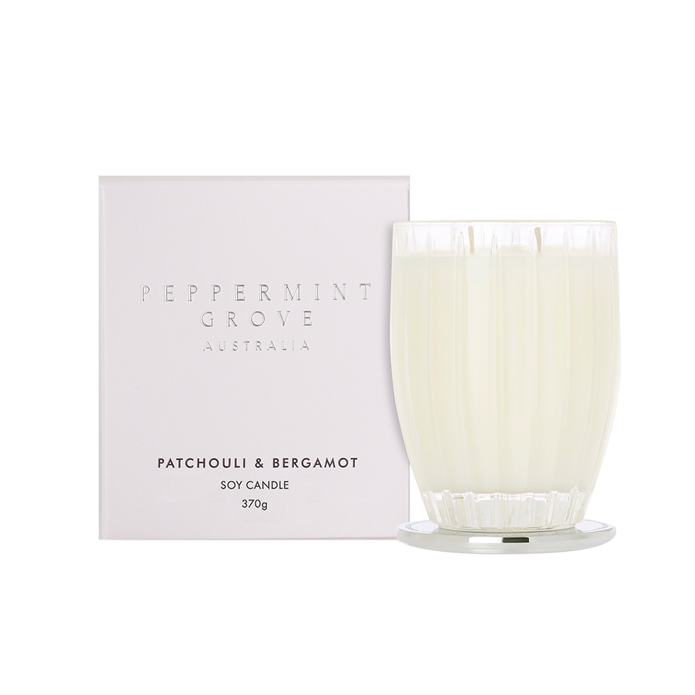 Peppermint Grove Patchouli & Bergamot Large Soy Candle 370g