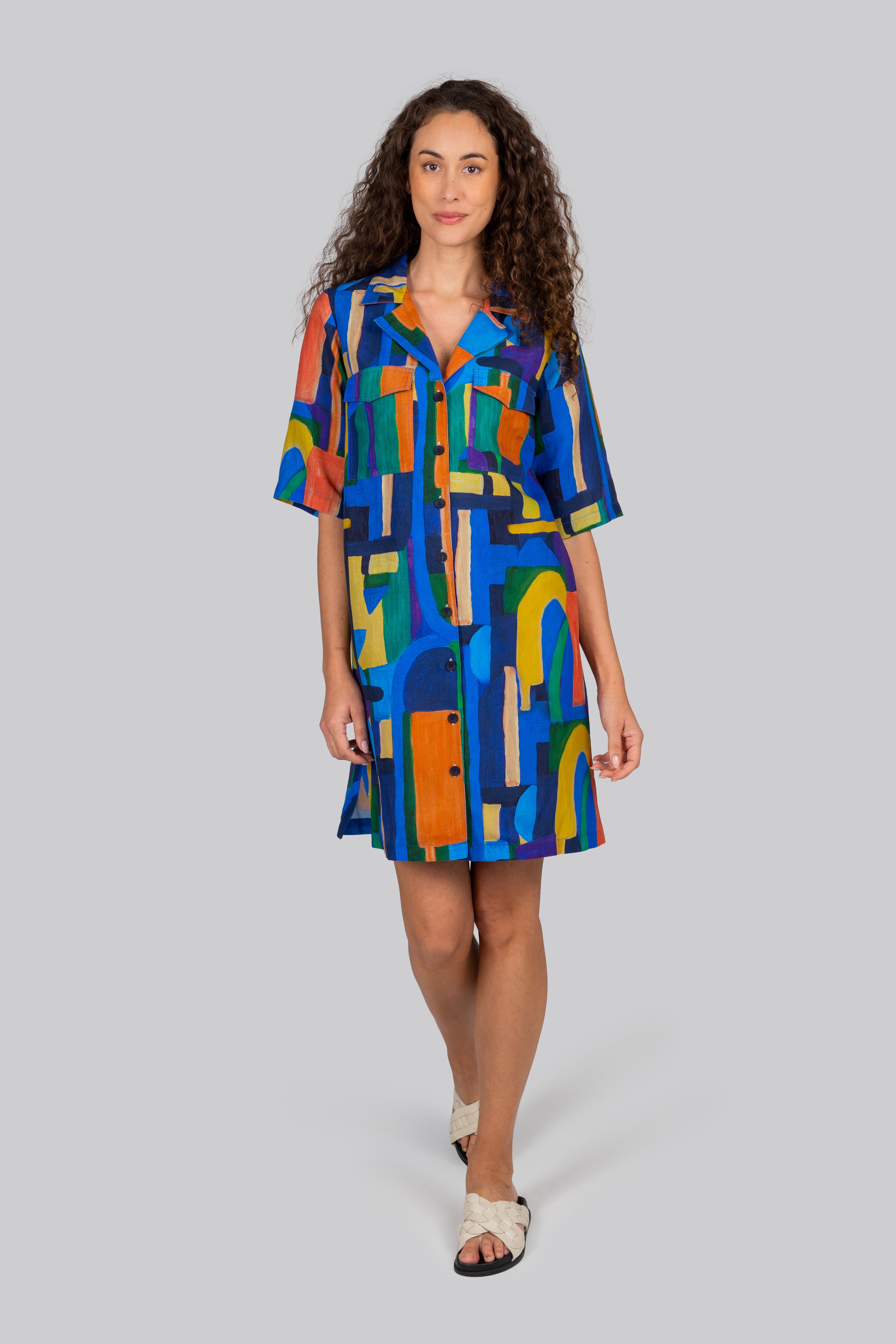 Kaleido Safari Dress - Abstract Print