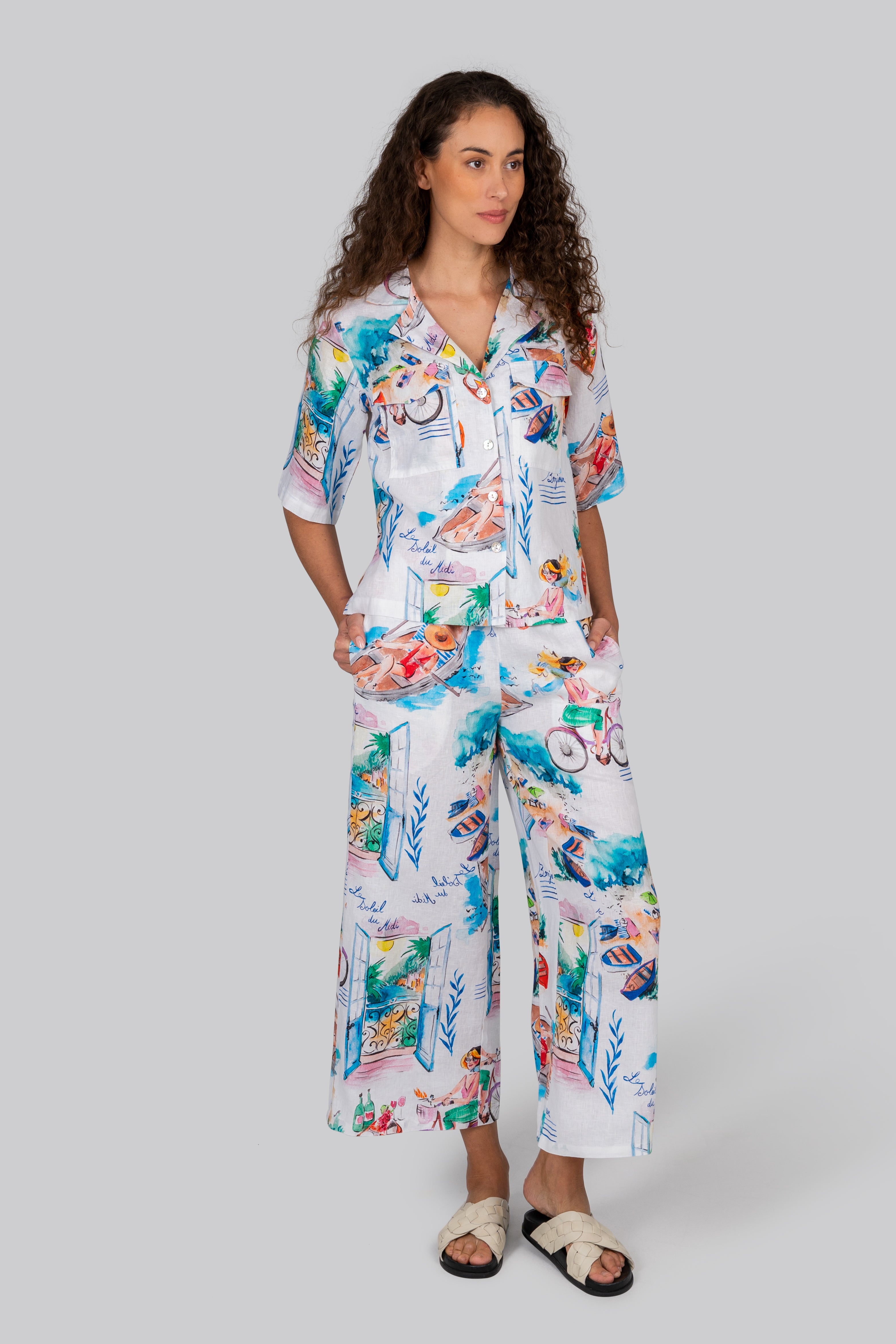 Kaleido Drawstring Pant - French Fiviera