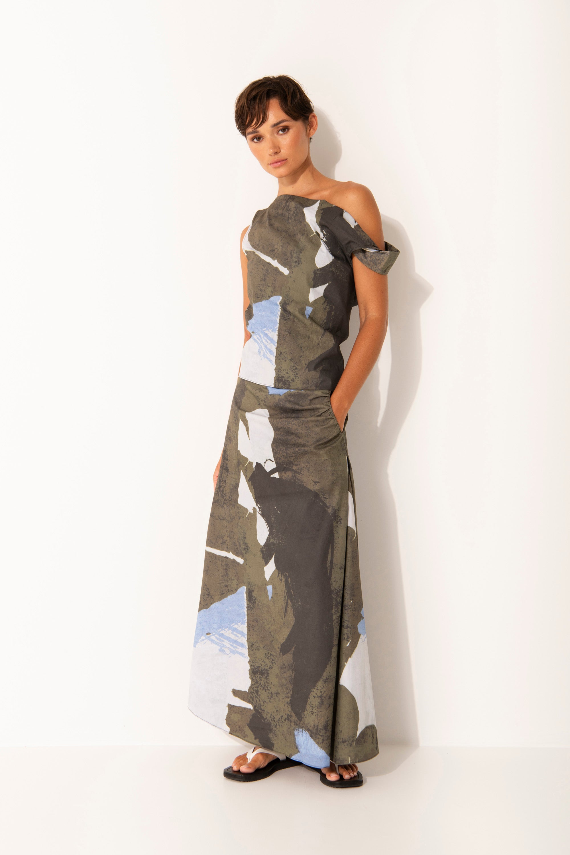 Lounge The Label Majorca Top - Terrain Print