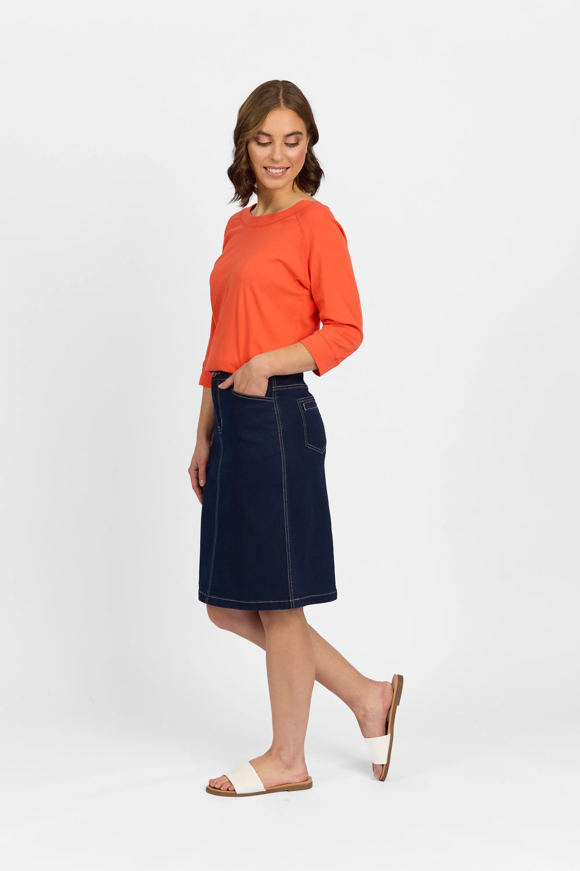 Macjays Georgia Stretch Denim Skirt - Indigo