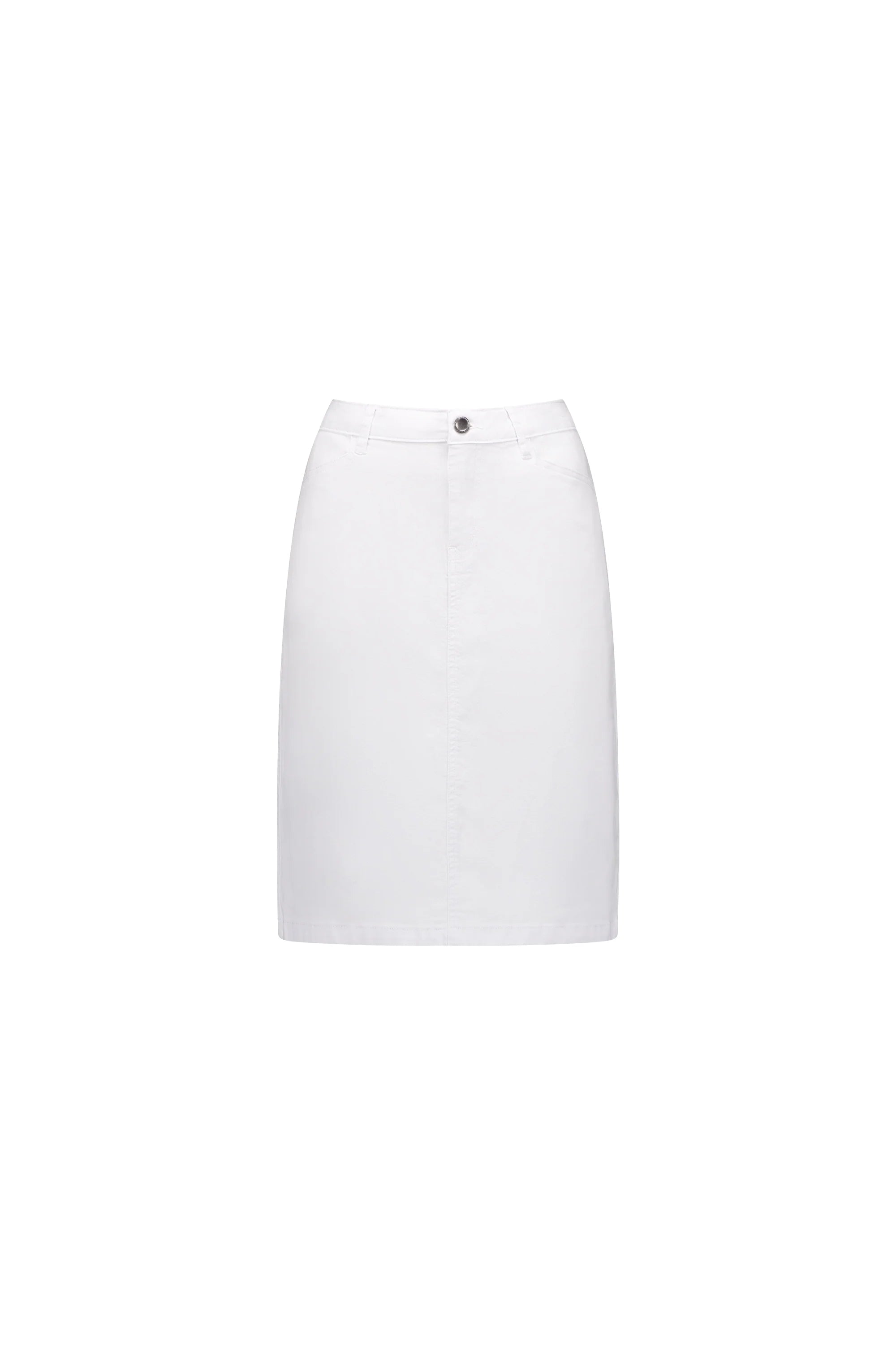 Macjays Georgia Stretch Denim Skirt - White