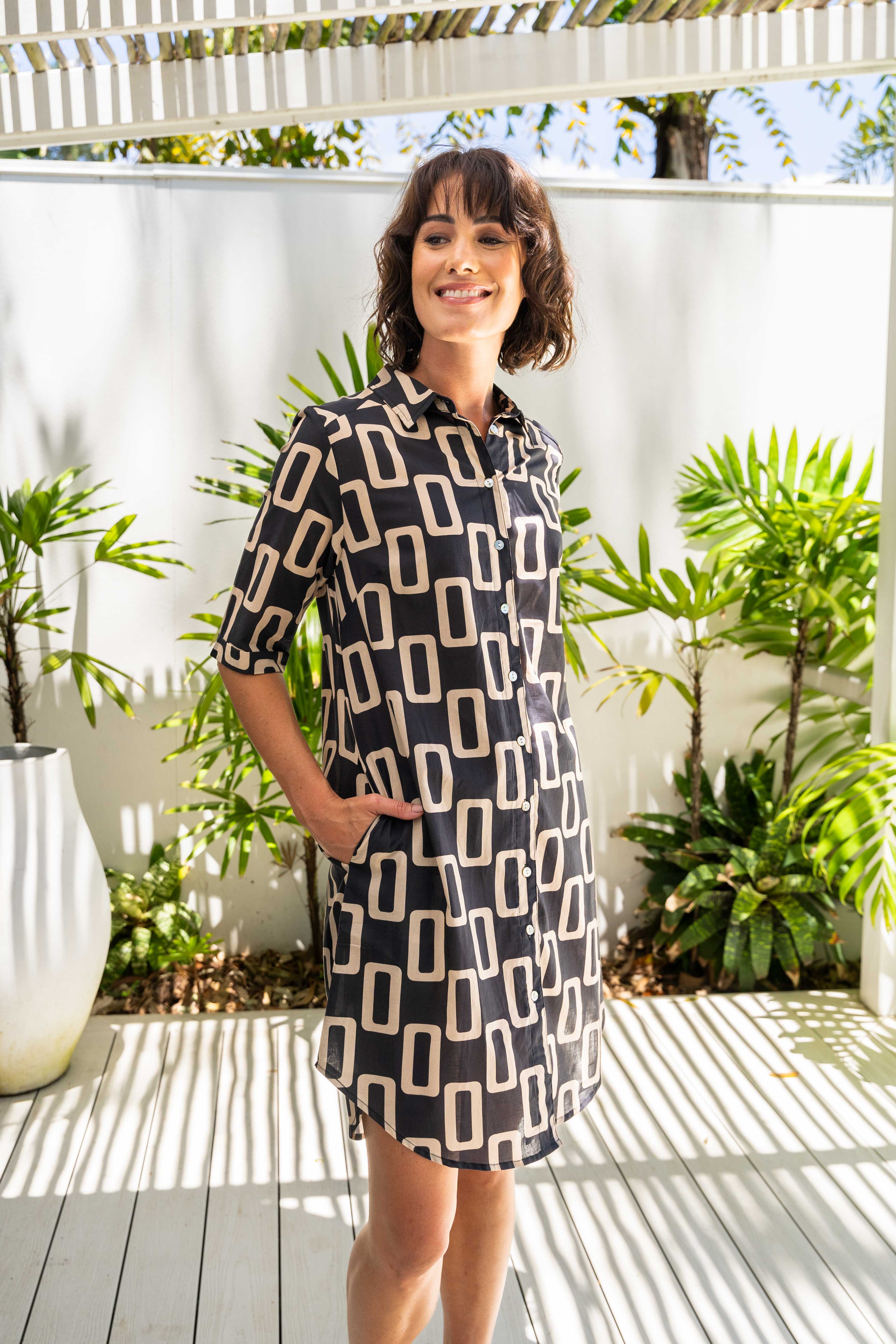 See Saw Shirtmaker Dress - Geo