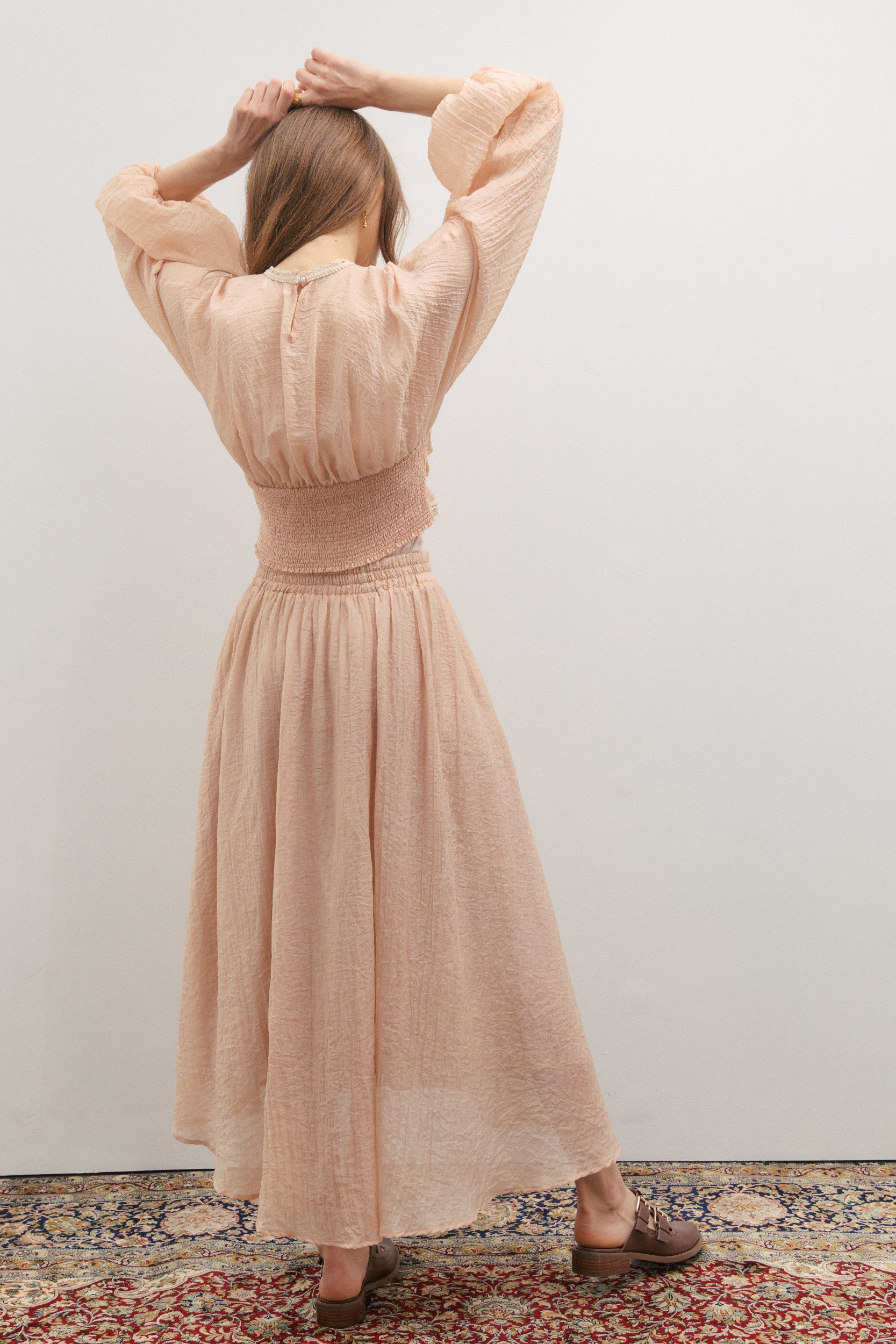 Maevarii Poetic Dreams Maxi Skirt - Peach Pearl