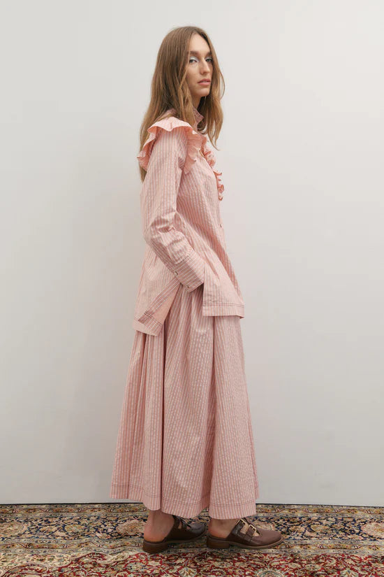 Maevarii Rue Maxi Skirt - Rosewater & Ivory Stripe