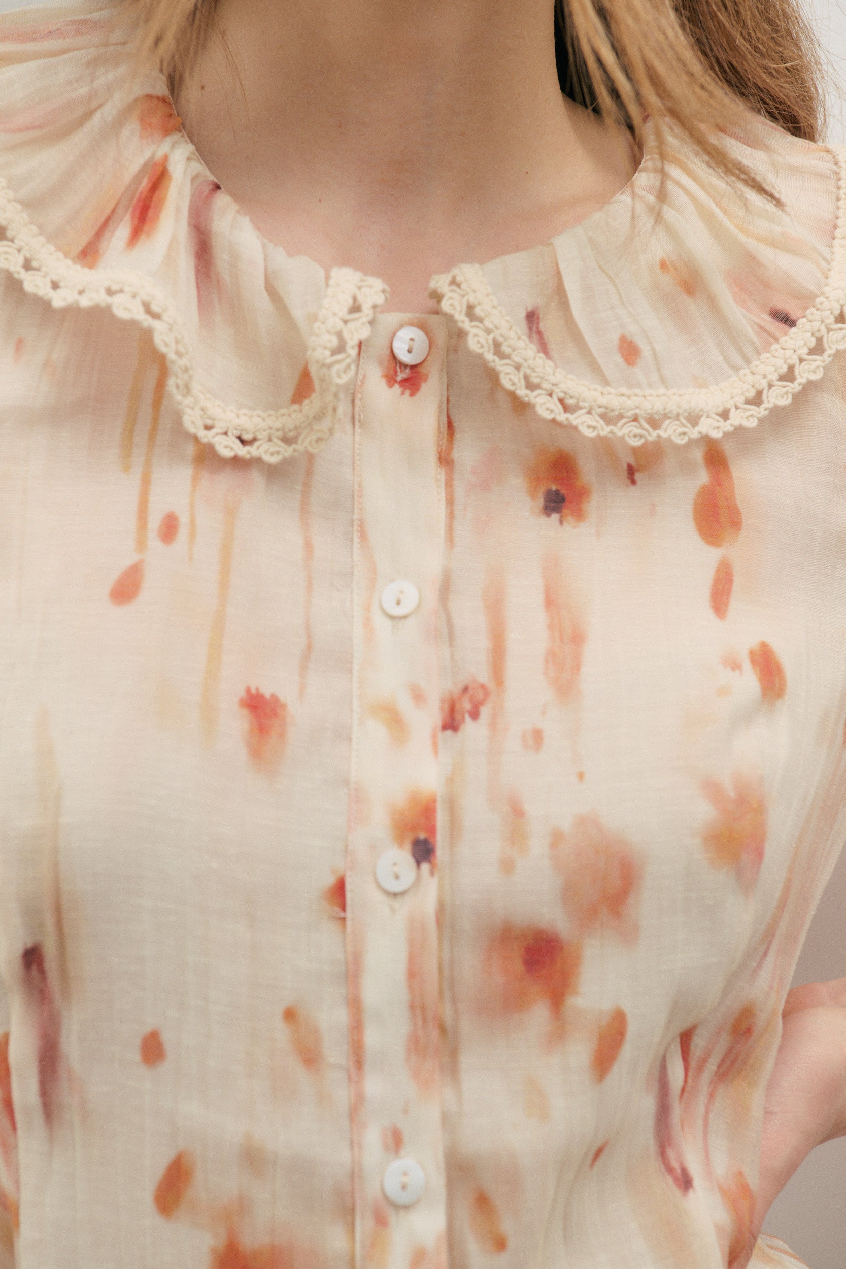 Maevarii Apricity Short Sleeve Shirt - Peaches & Cream
