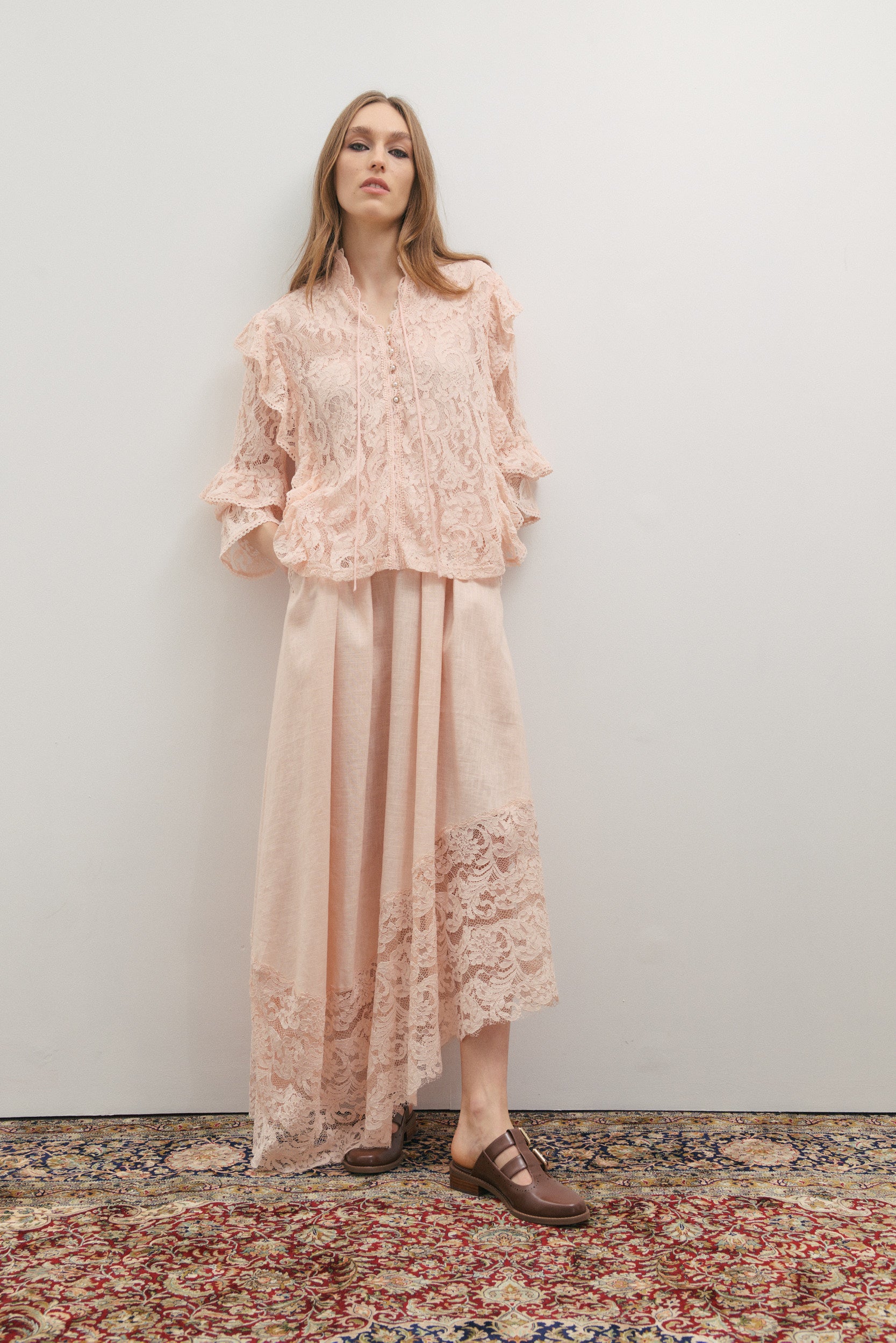 Maevarii Valentine Lace Blouse - Tea Rose Lace