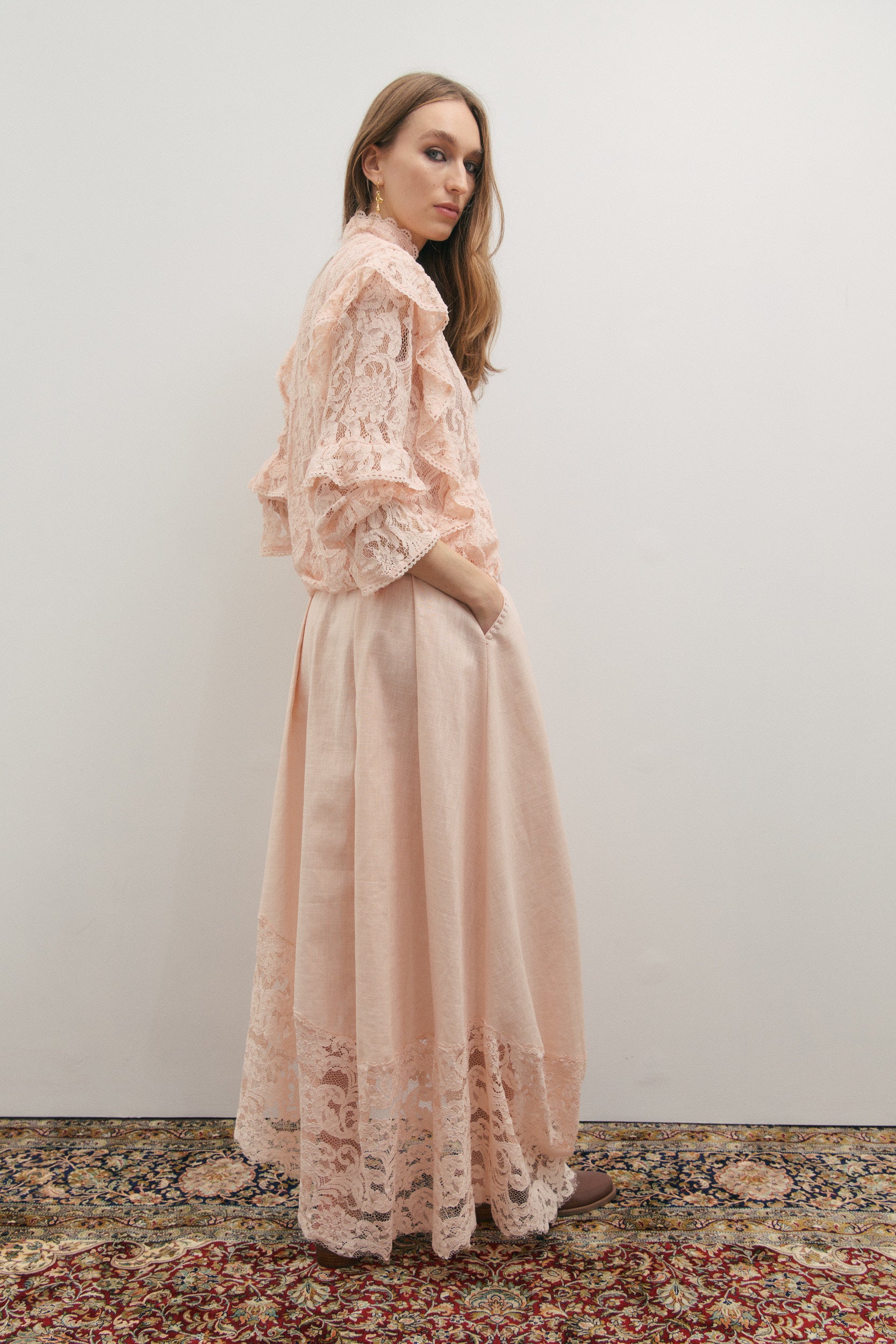 Maevarii Valentine Lace Blouse - Tea Rose Lace