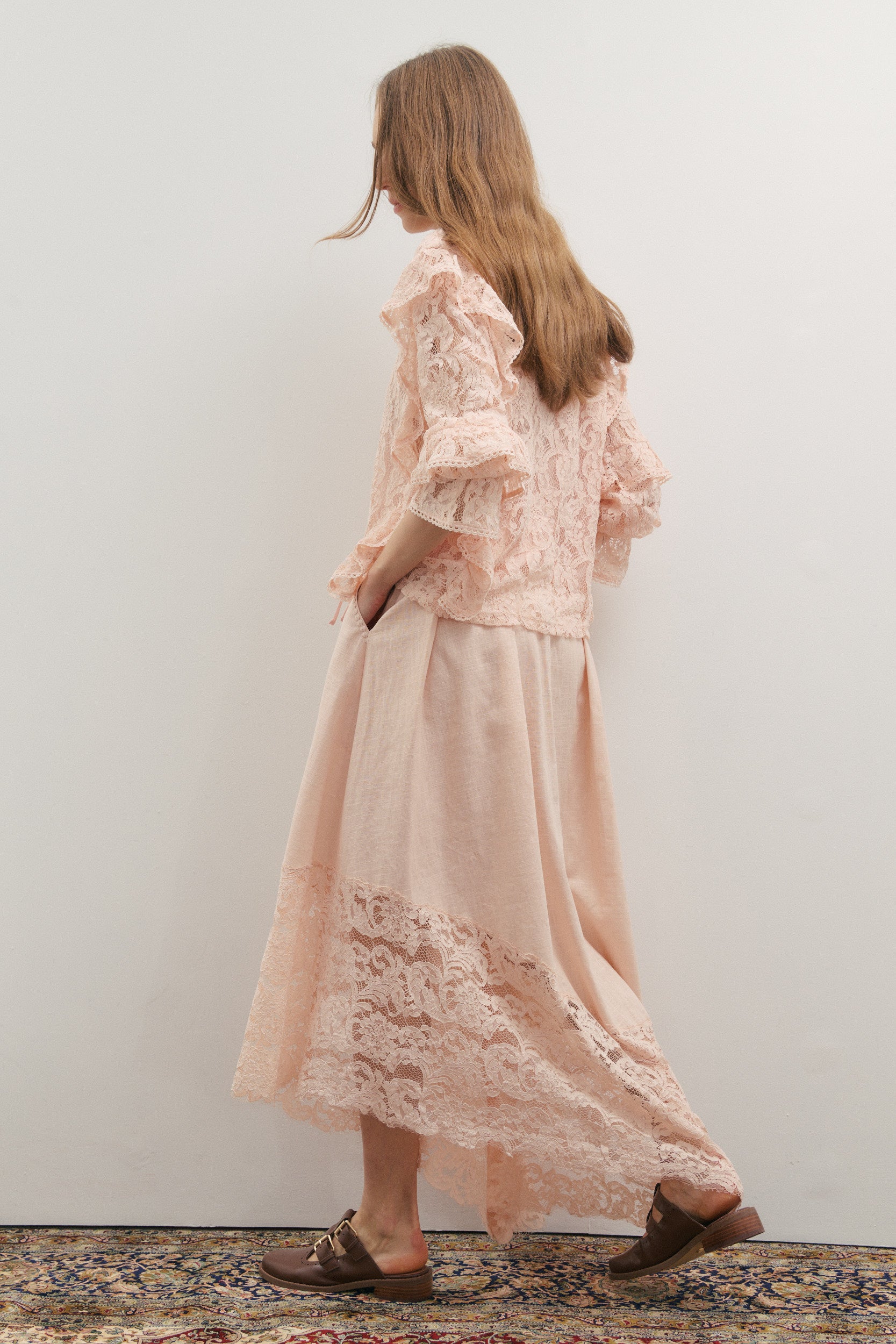 Maevarii Valentine Lace Blouse - Tea Rose Lace