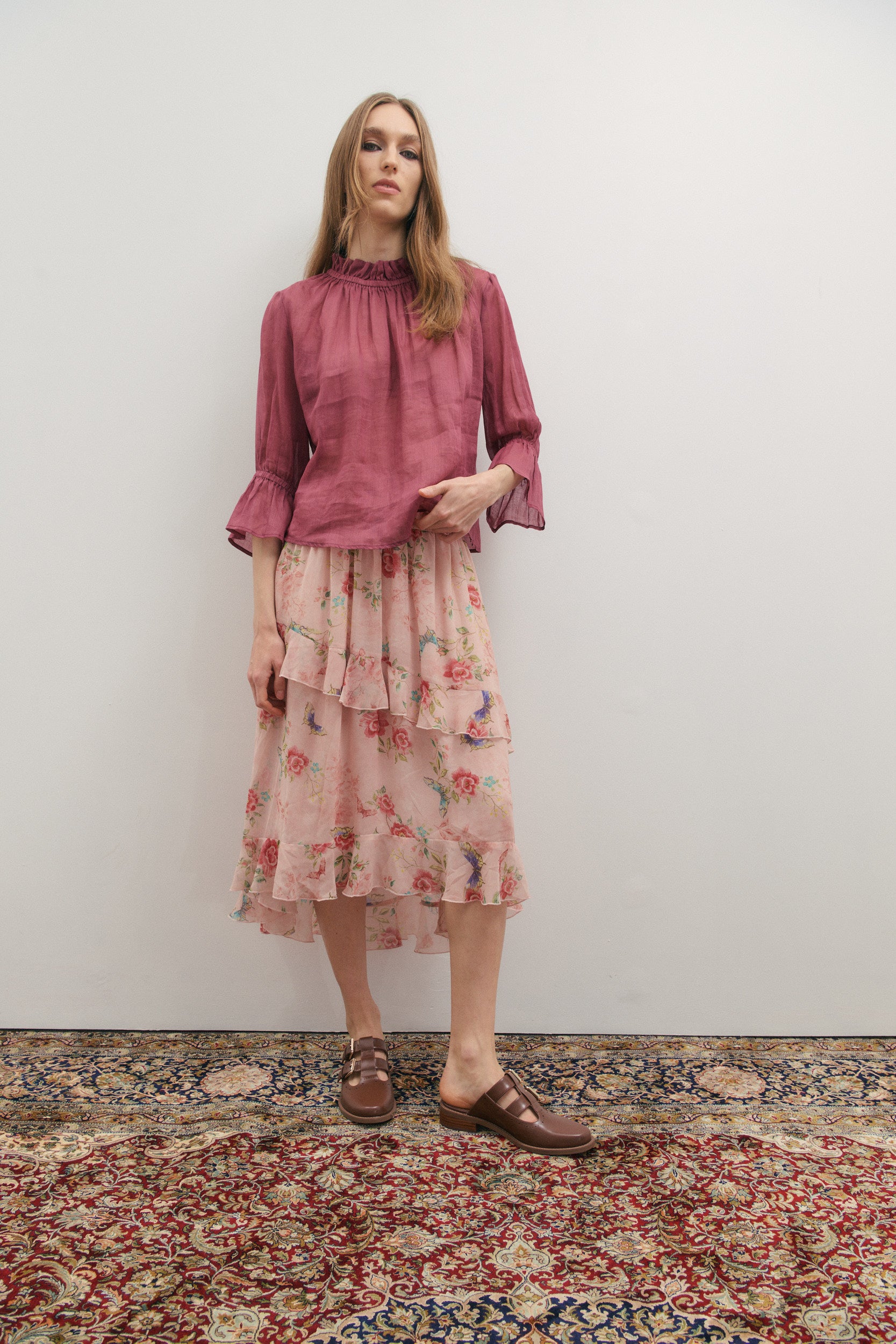 Maevarii Faithfull Blouse - Dark Scarlet