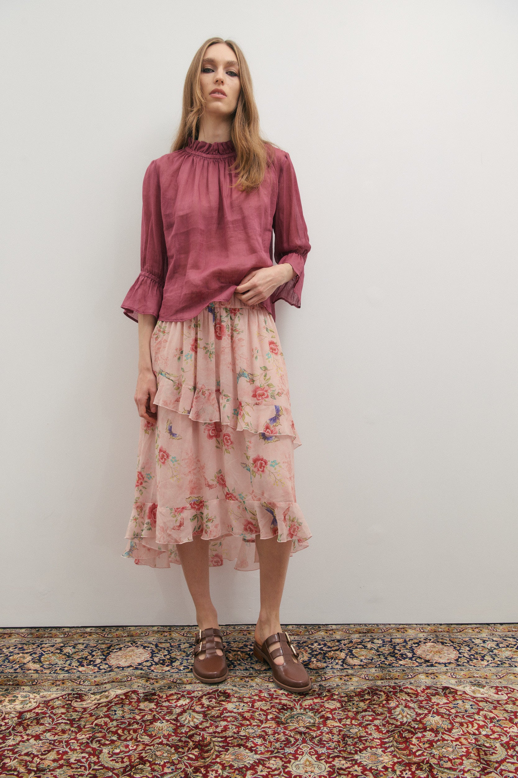Maevarii Faithfull Blouse - Dark Scarlet