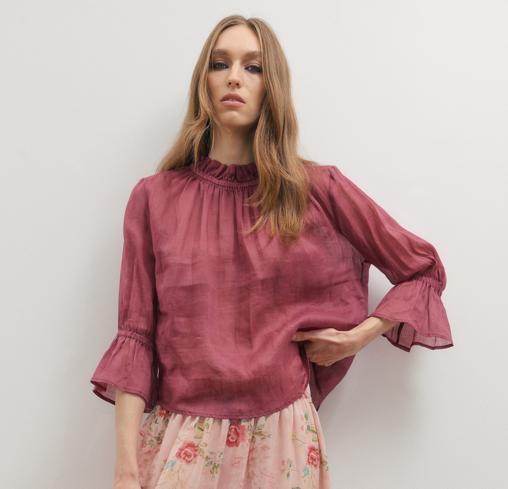 Maevarii Faithfull Blouse - Dark Scarlet