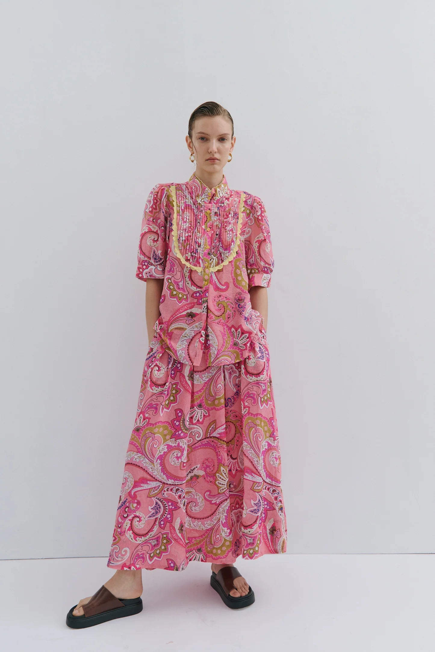 Maevarii Charlotte Midi Skirt - Magical Pink Fairytale
