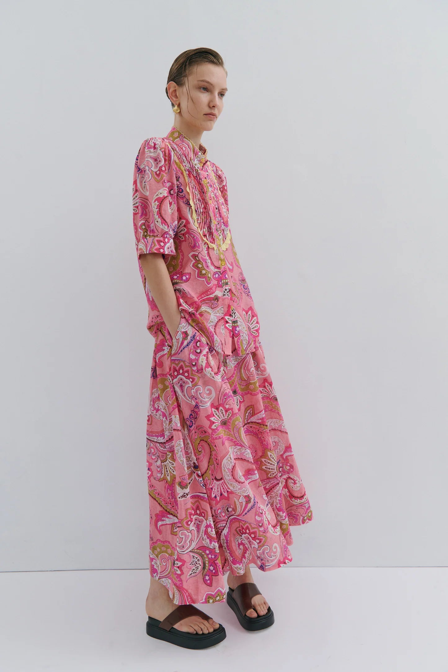 Maevarii Charlotte Midi Skirt - Magical Pink Fairytale