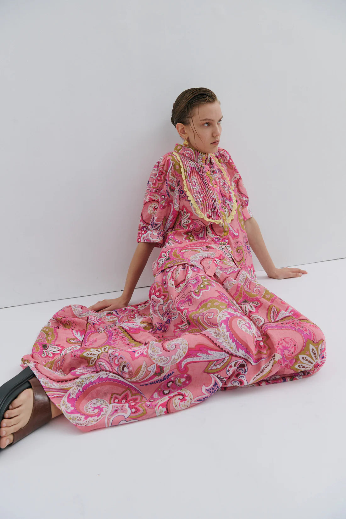 Maevarii Charlotte Midi Skirt - Magical Pink Fairytale