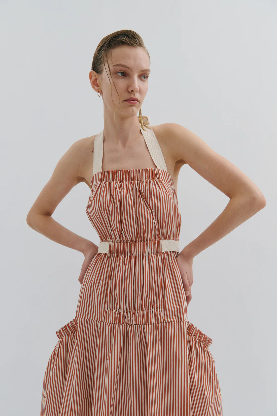 Maevarii Tillie Maxi Dress - Picnic Pinstripe