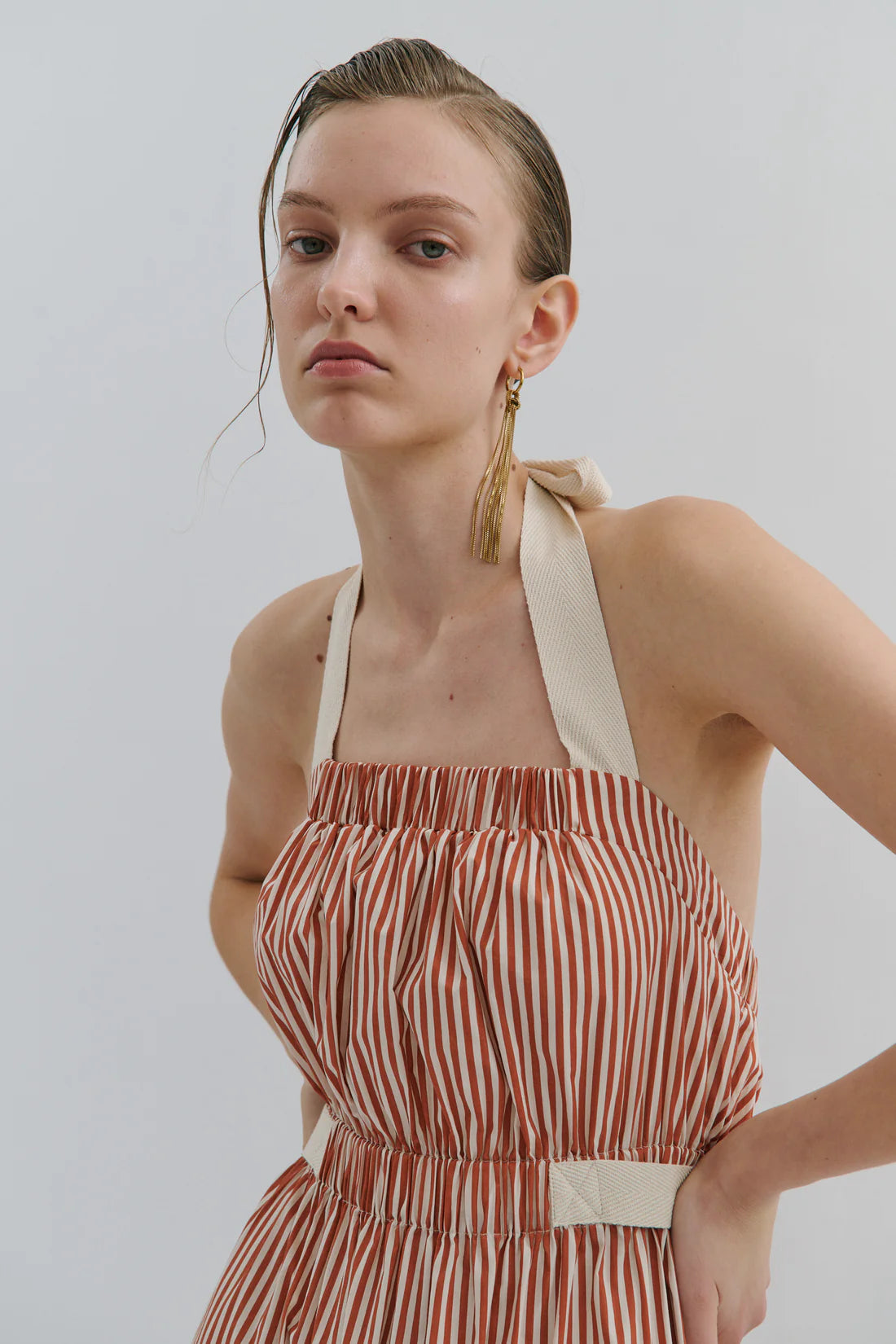 Maevarii Tillie Maxi Dress - Picnic Pinstripe