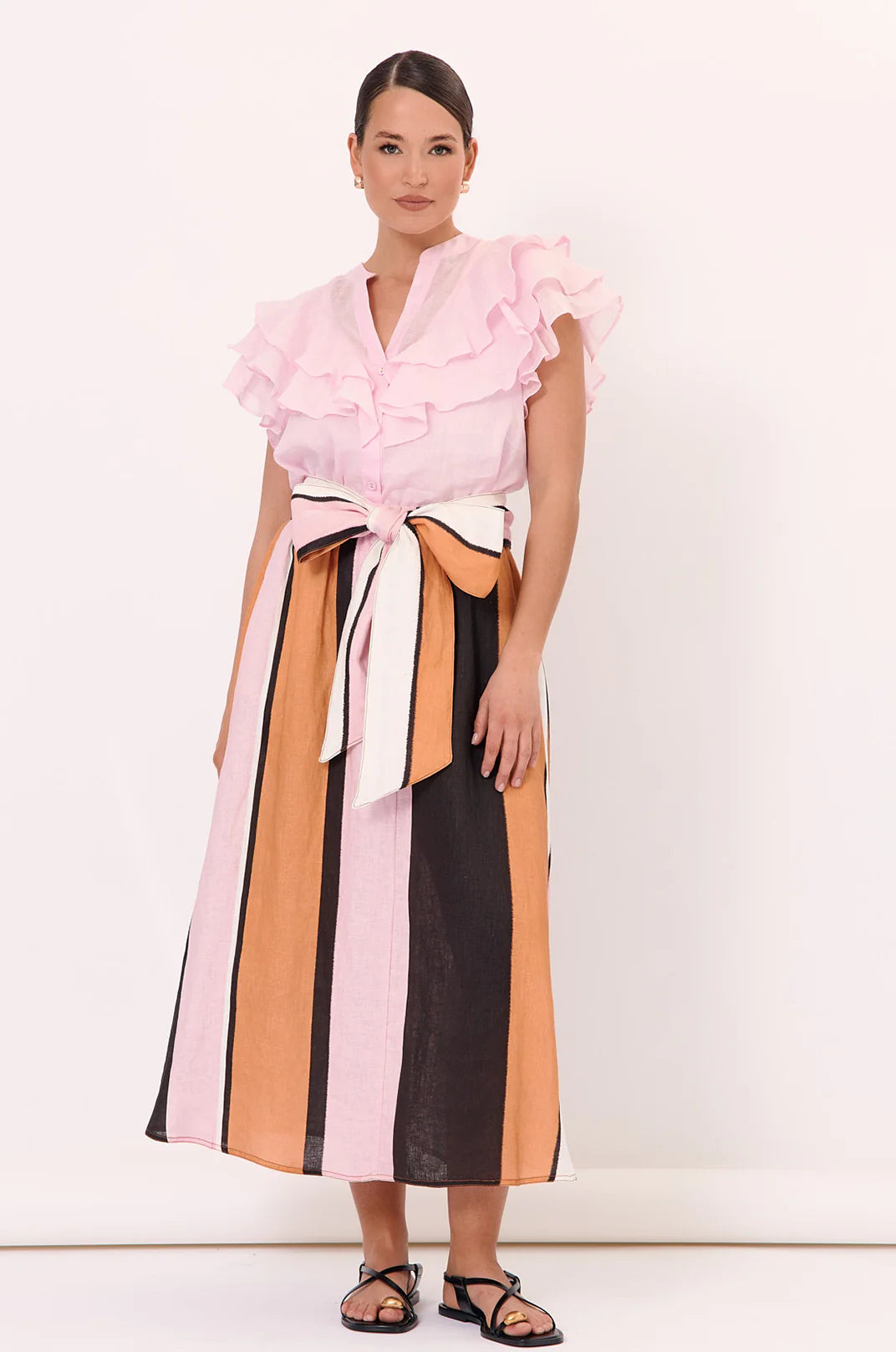 Adorne Micky Frill Top - Pink