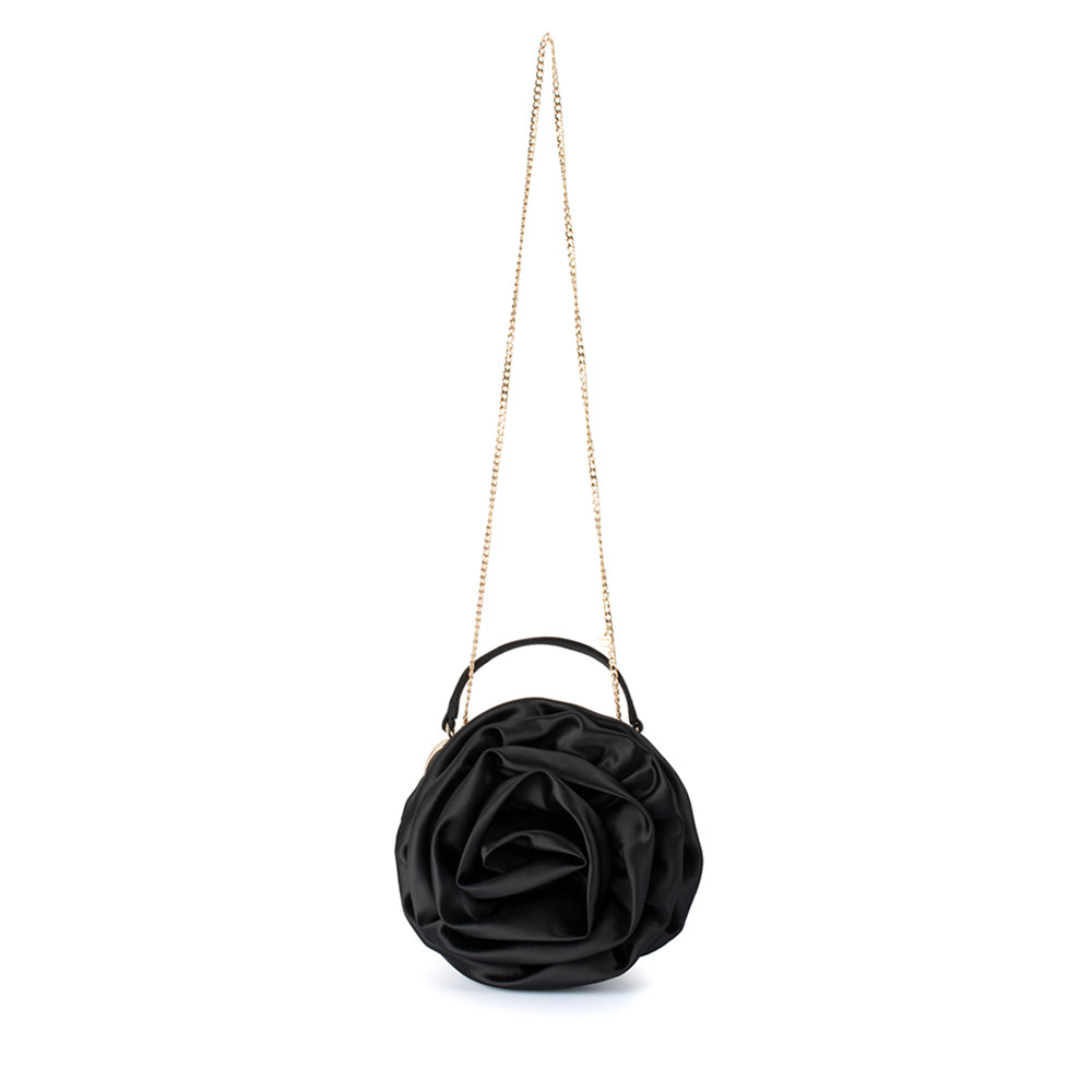 Olga Berg Rosita Rosette Frame Bag - Black