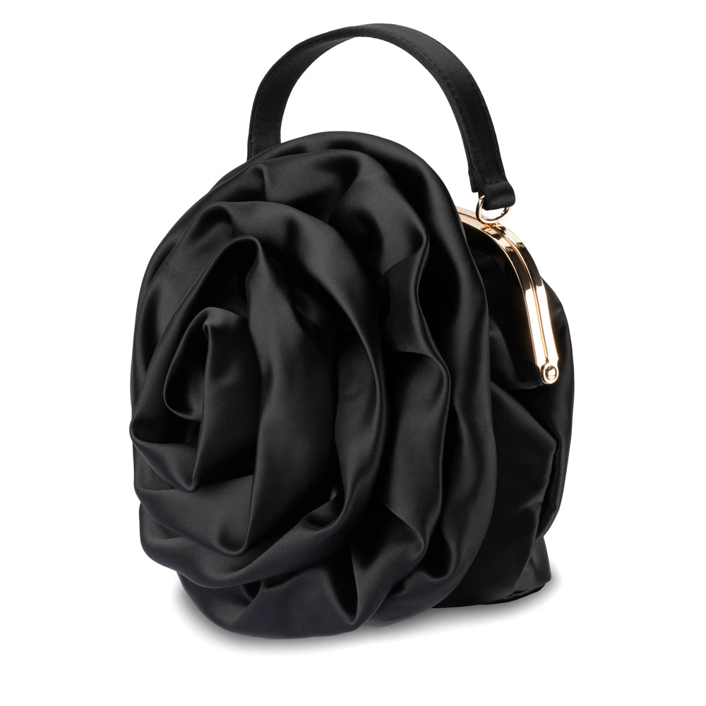 Olga Berg Rosita Rosette Frame Bag - Black