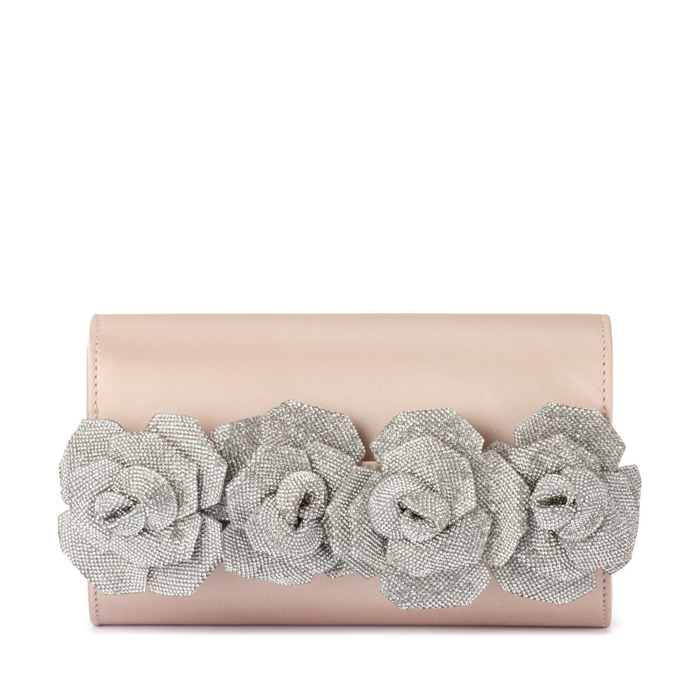 Olga Berg Stella Rosette Clutch - Natural