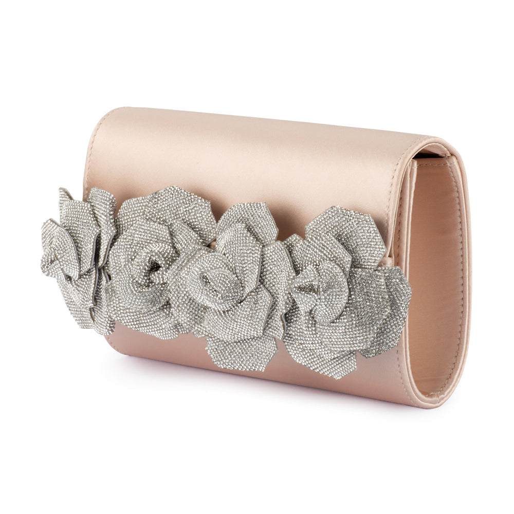 Olga Berg Stella Rosette Clutch - Natural