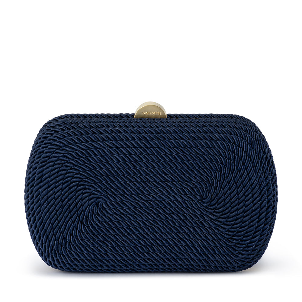 Olga Berg Martina Coiled Rope Clutch - Navy