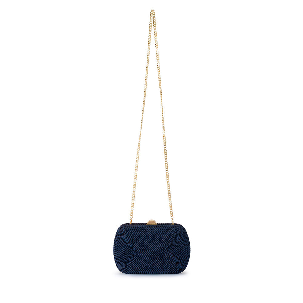 Olga Berg Martina Coiled Rope Clutch - Navy