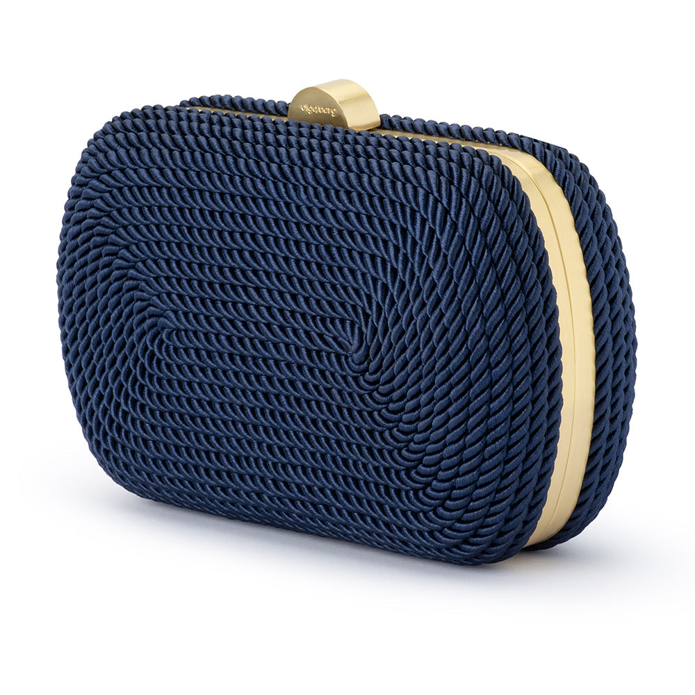 Olga Berg Martina Coiled Rope Clutch - Navy